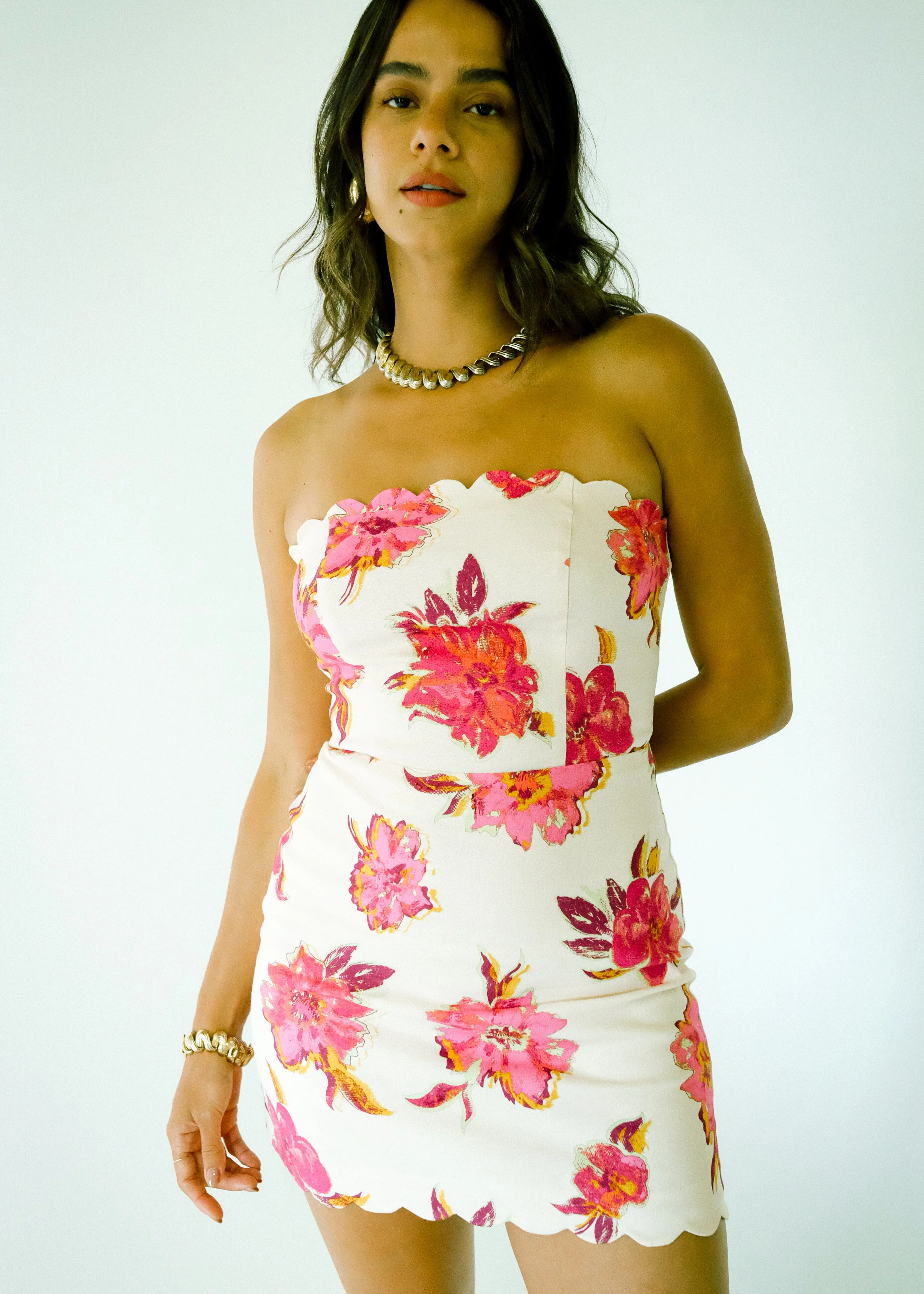 Abbey Mini Dress - Pink Hibiscus - Image 2