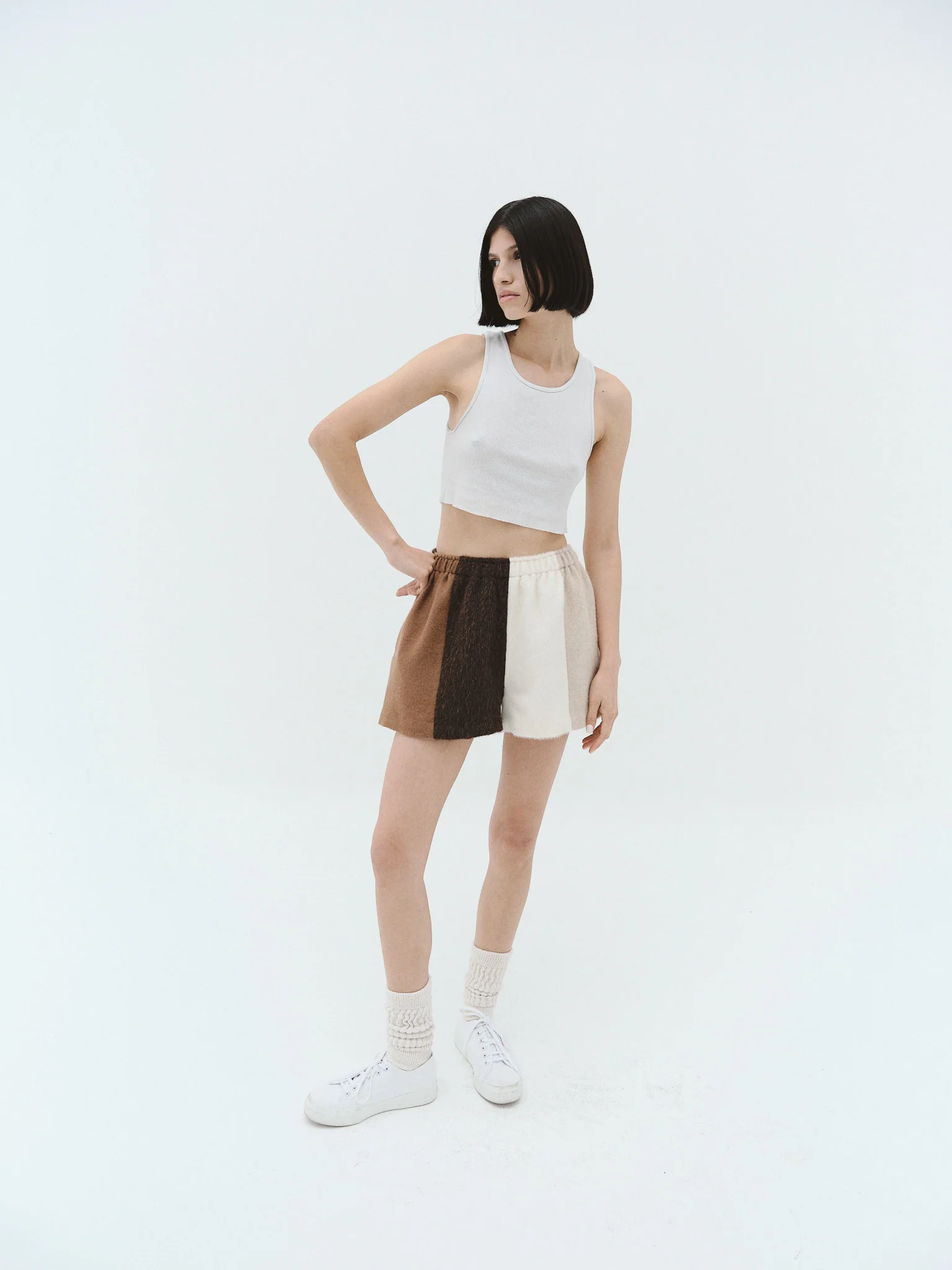 Alana Boxer Shorts - Brown Patchwork - Image 3