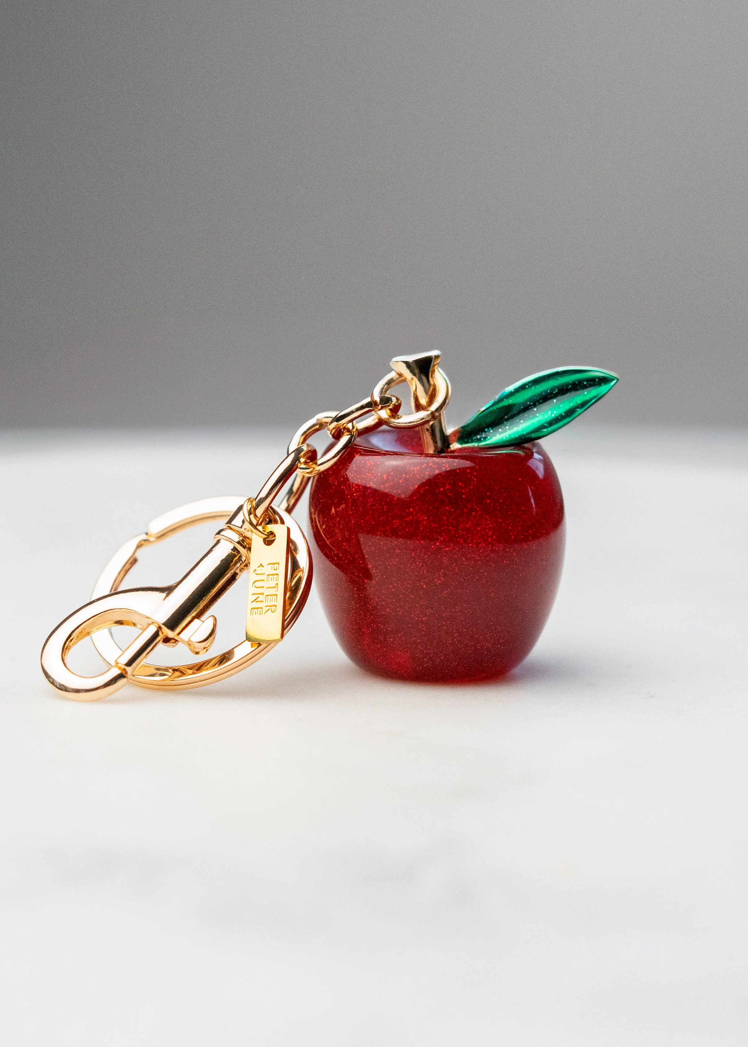 Apple Jax Bag Charm - 18K Gold Plated + Red