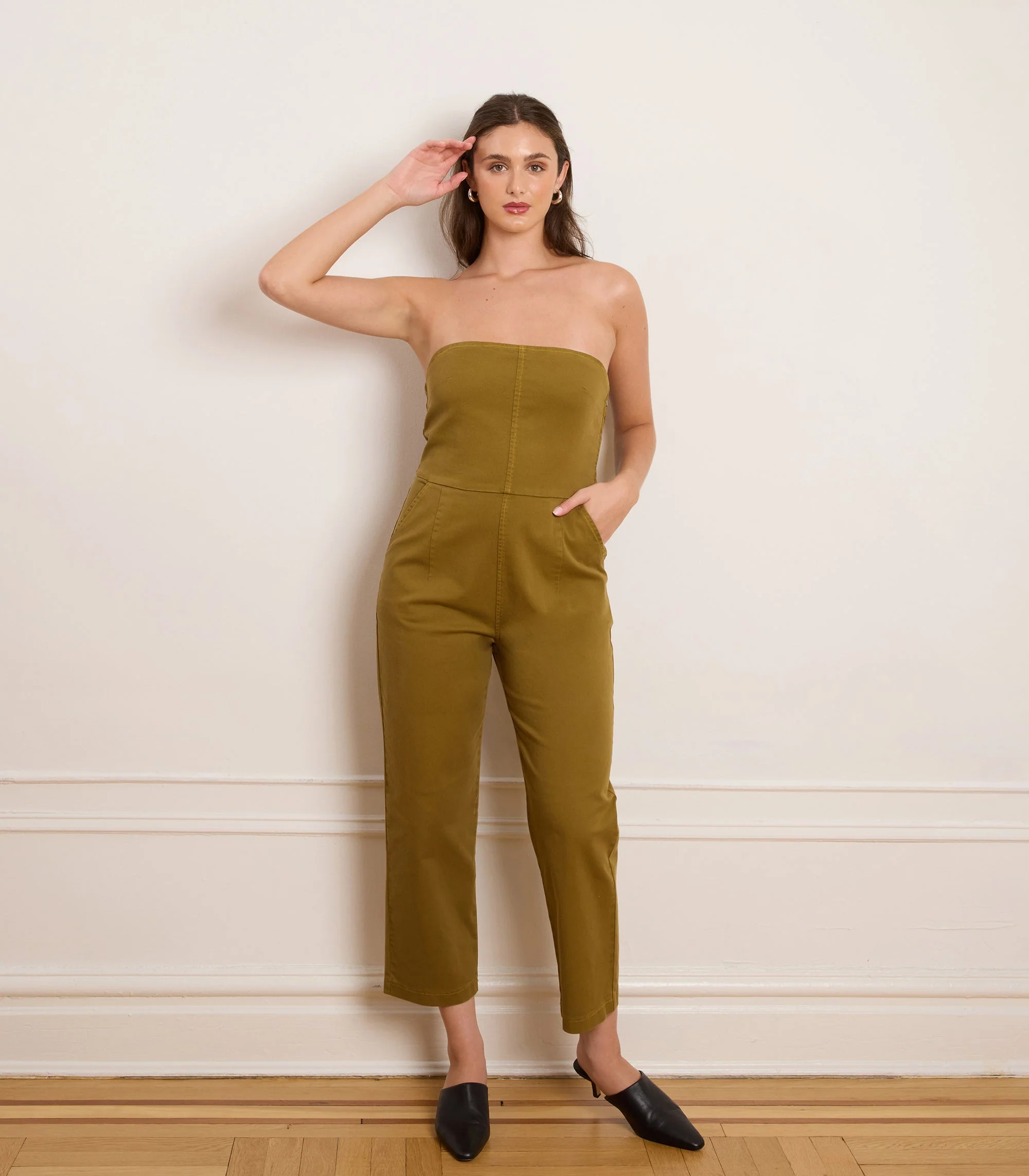 Beverly Strapless Jumpsuit - Chartreuse
