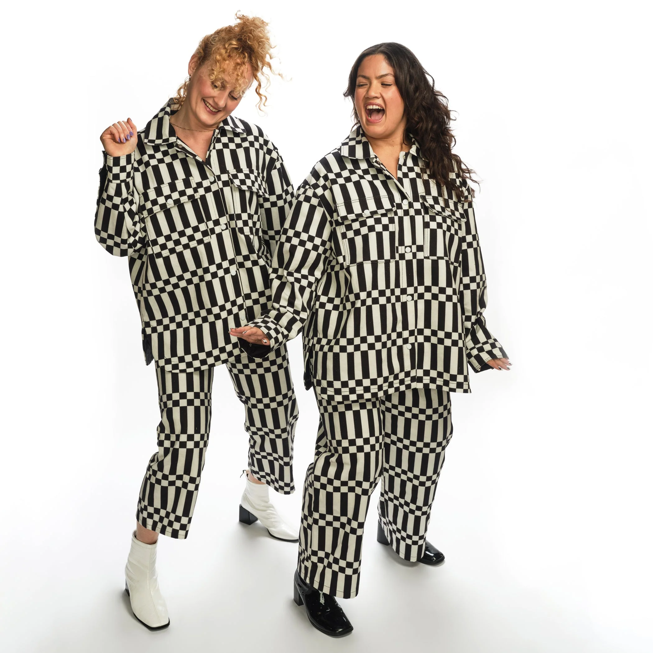 Billie Jacket - Black/Ivory Check - Image 2