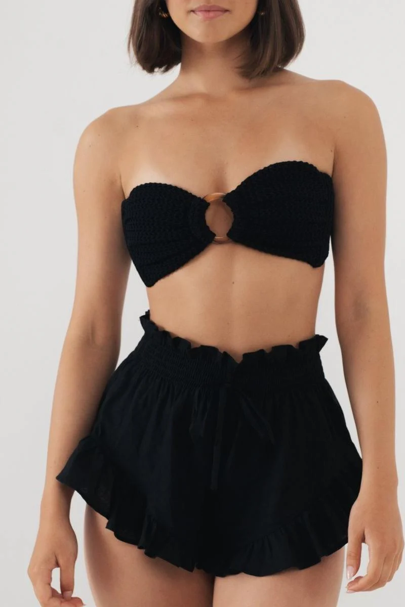 Black Boho Short