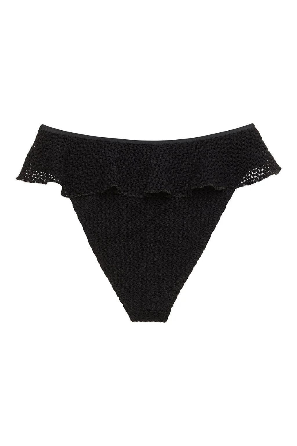 Black Crochet Tamarindo Ruffle Bikini Bottom - Image 8