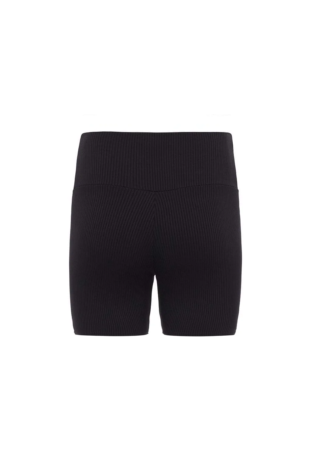 Black Rib Midi Bike Short - Image 3