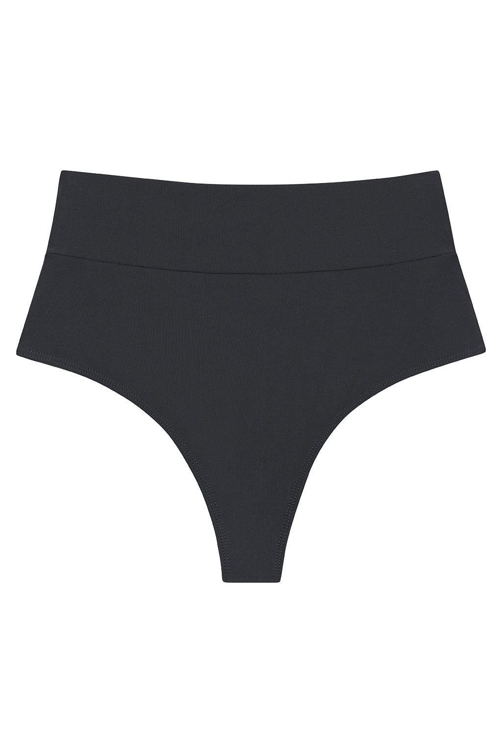 Charcoal Full Coverage High Rise Bikini Bottom - Image 2