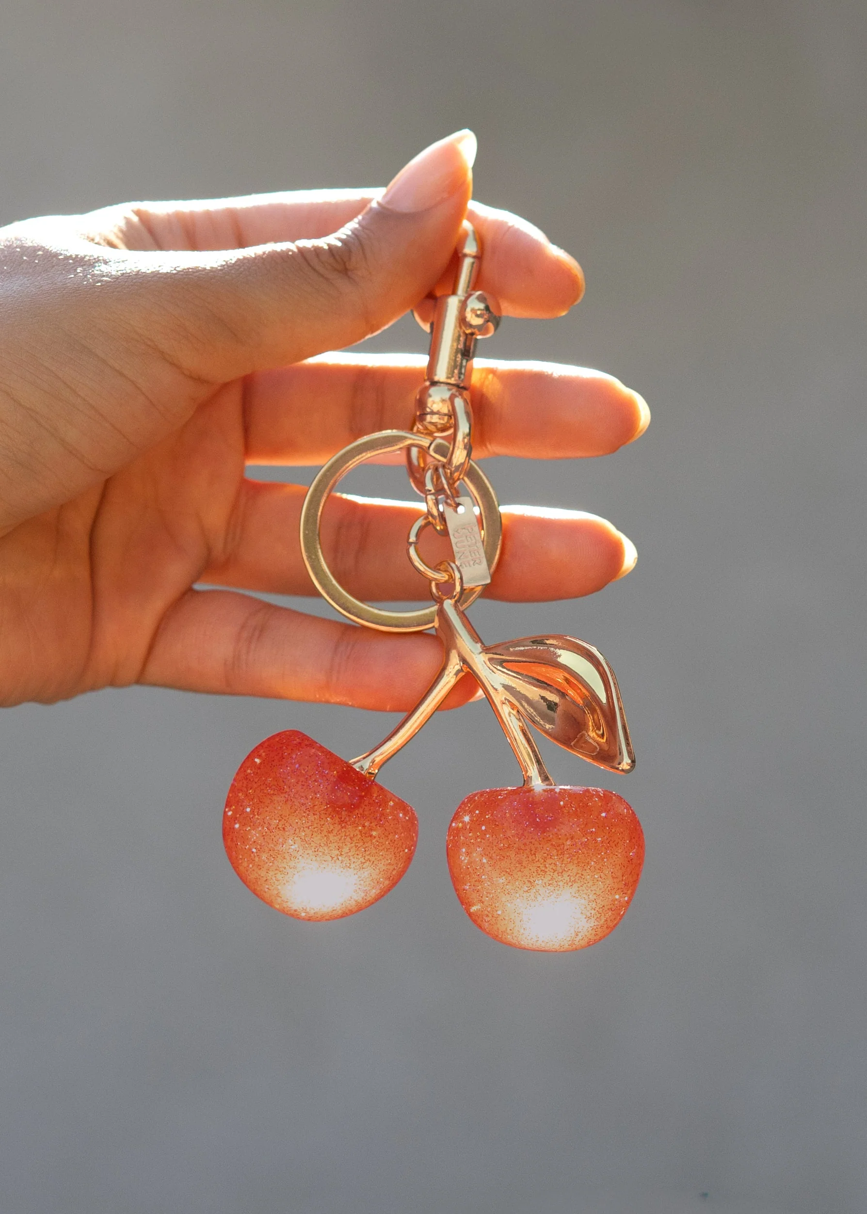Cherry Cola Bag Charm - 18K Gold Plated + Pink