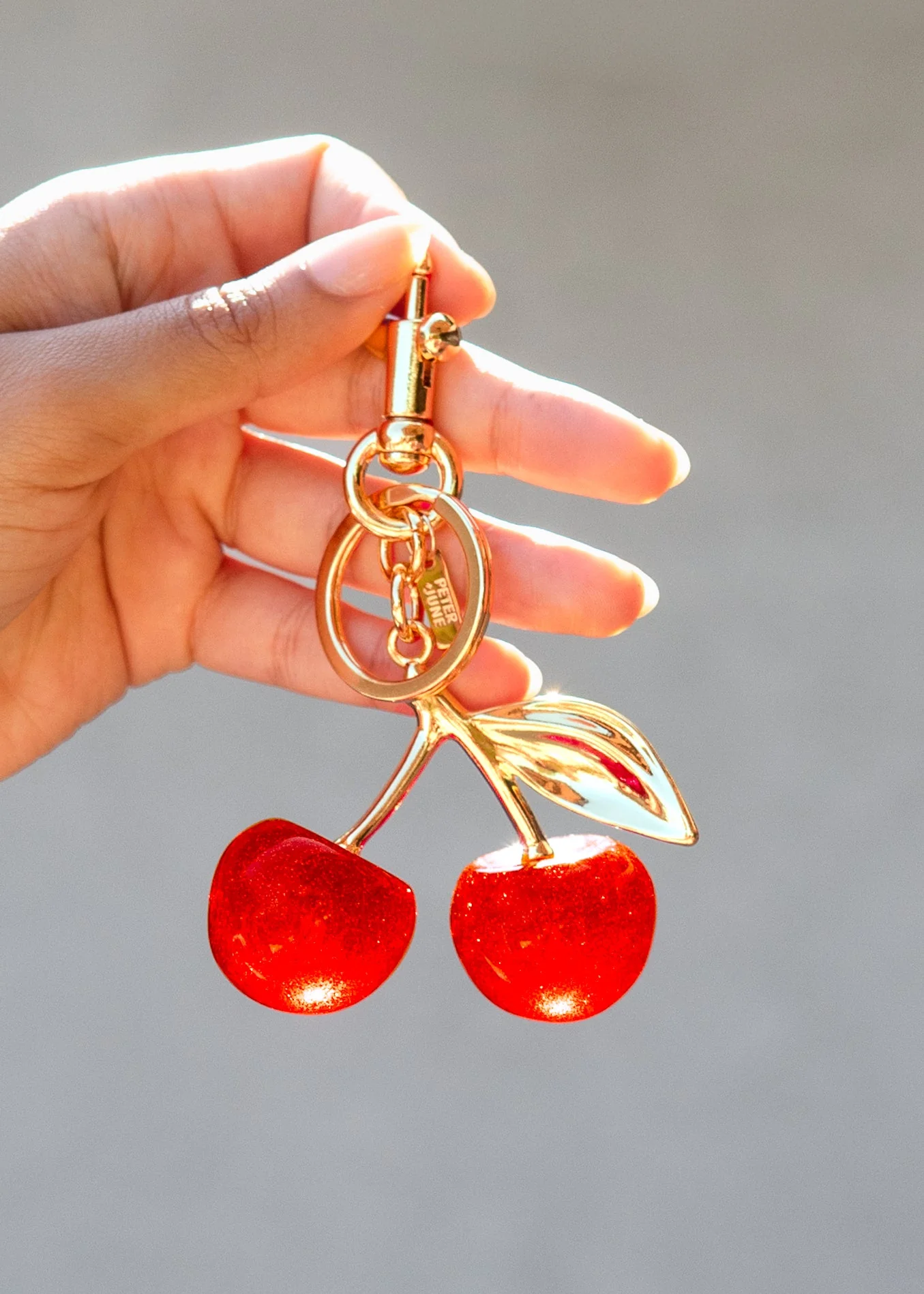 Cherry Cola Bag Charm - 18K Gold Plated + Red
