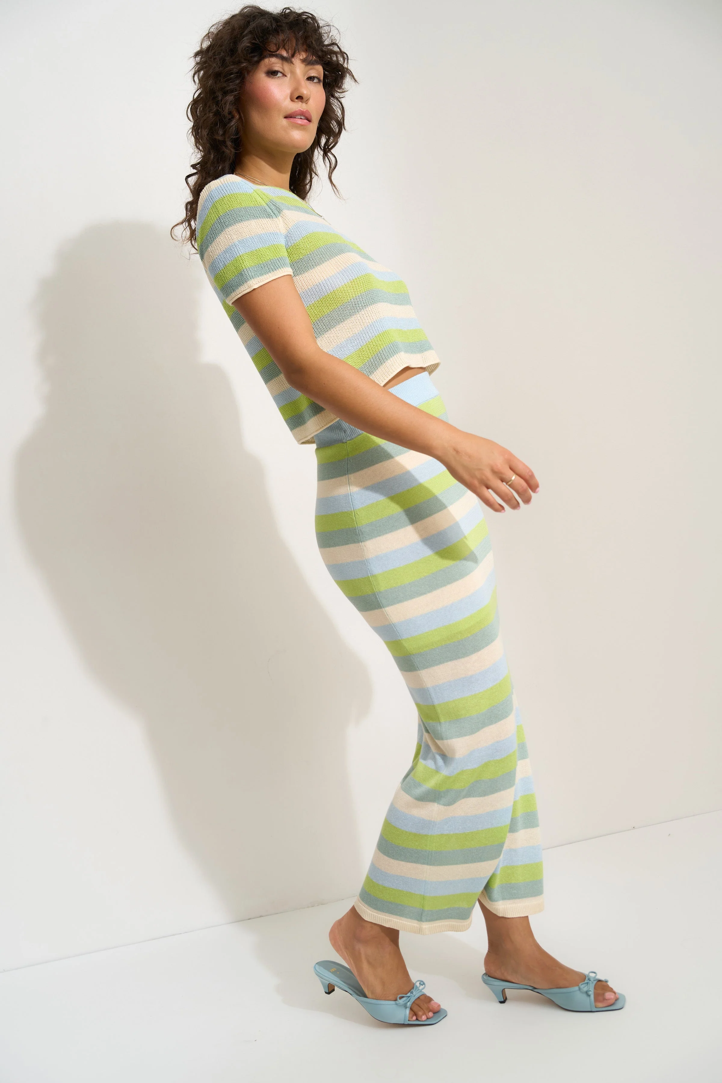 Clover Maxi Skirt - Kiwi Stripe - Image 2