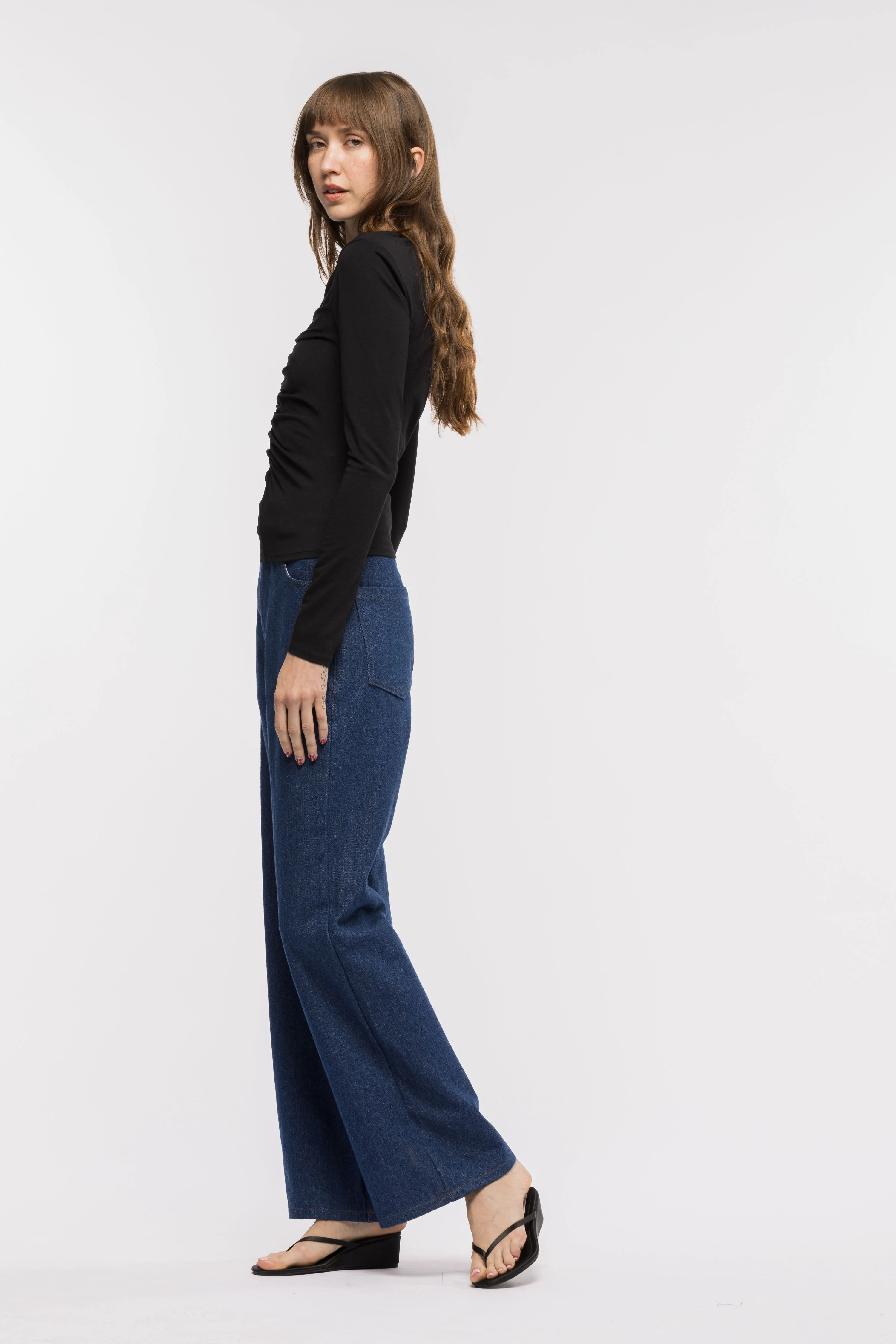 Coco Cowboy Cut Pants - Dark Indigo - Image 2