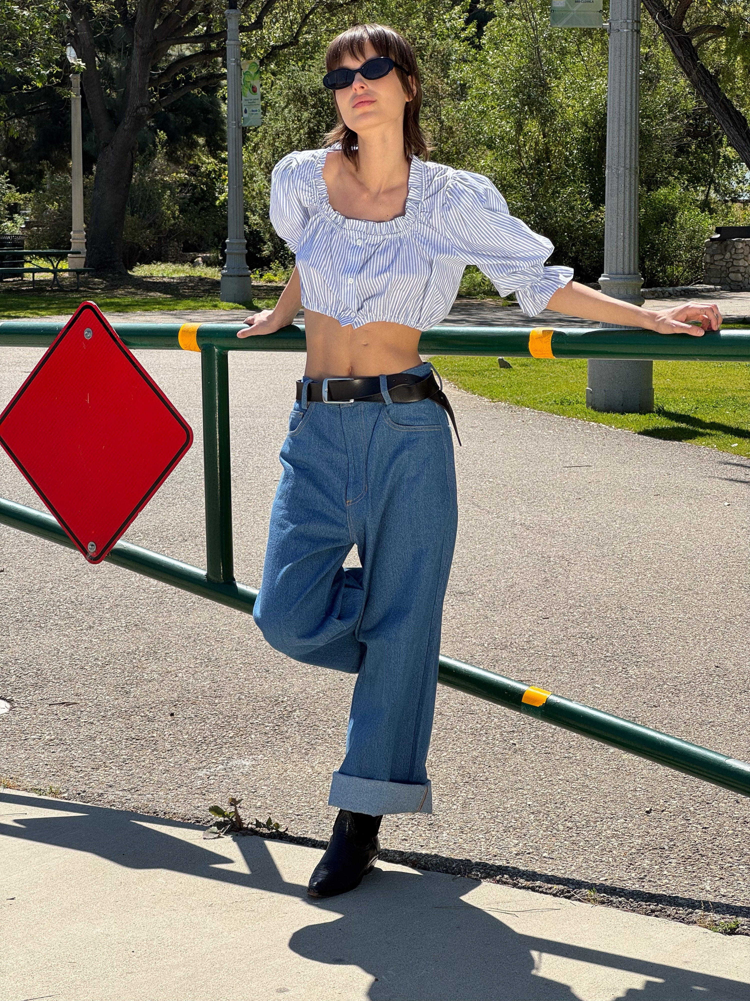 Coco Cowboy Cut Pants - Light Indigo