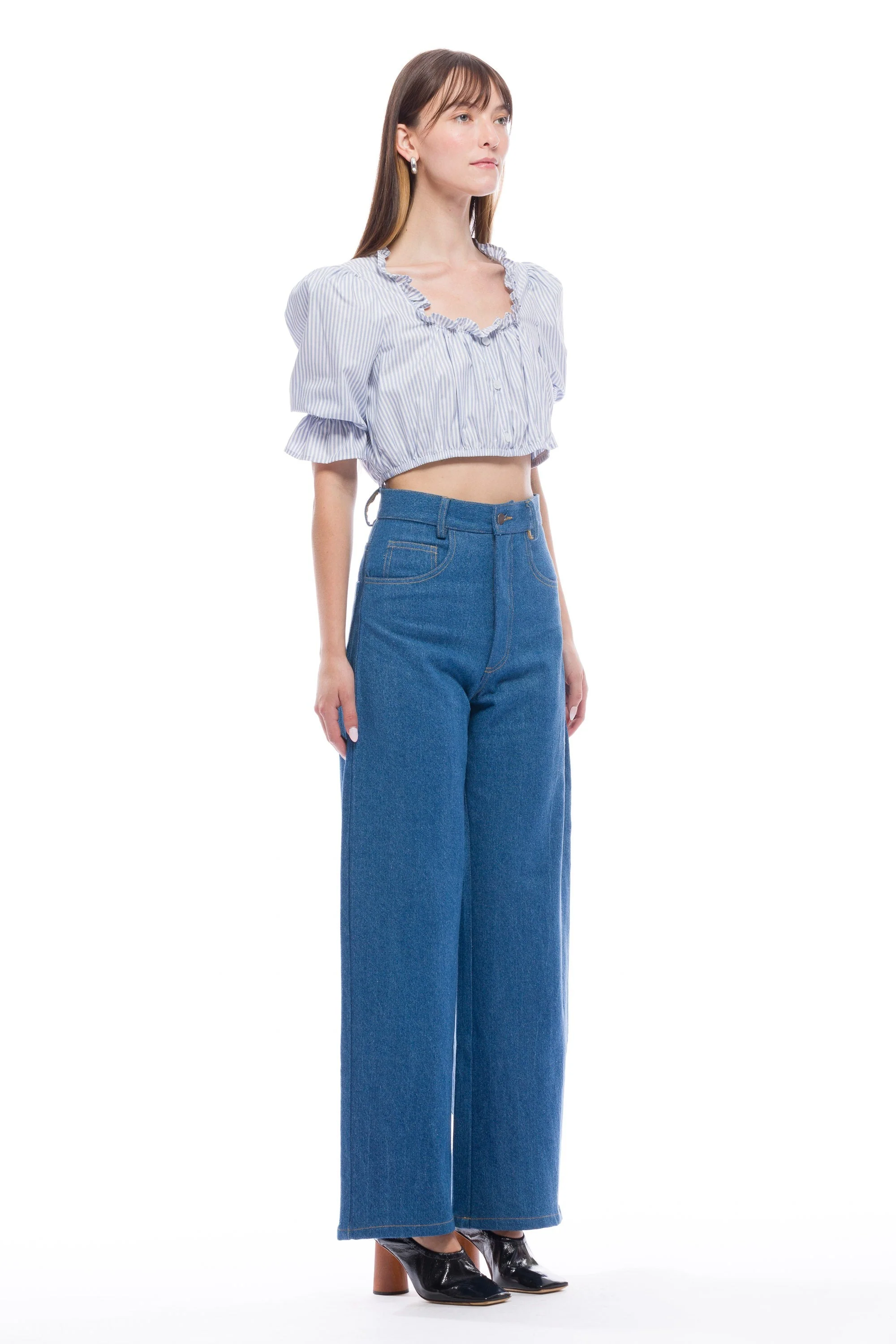 Coco Cowboy Cut Pants - Light Indigo - Image 4