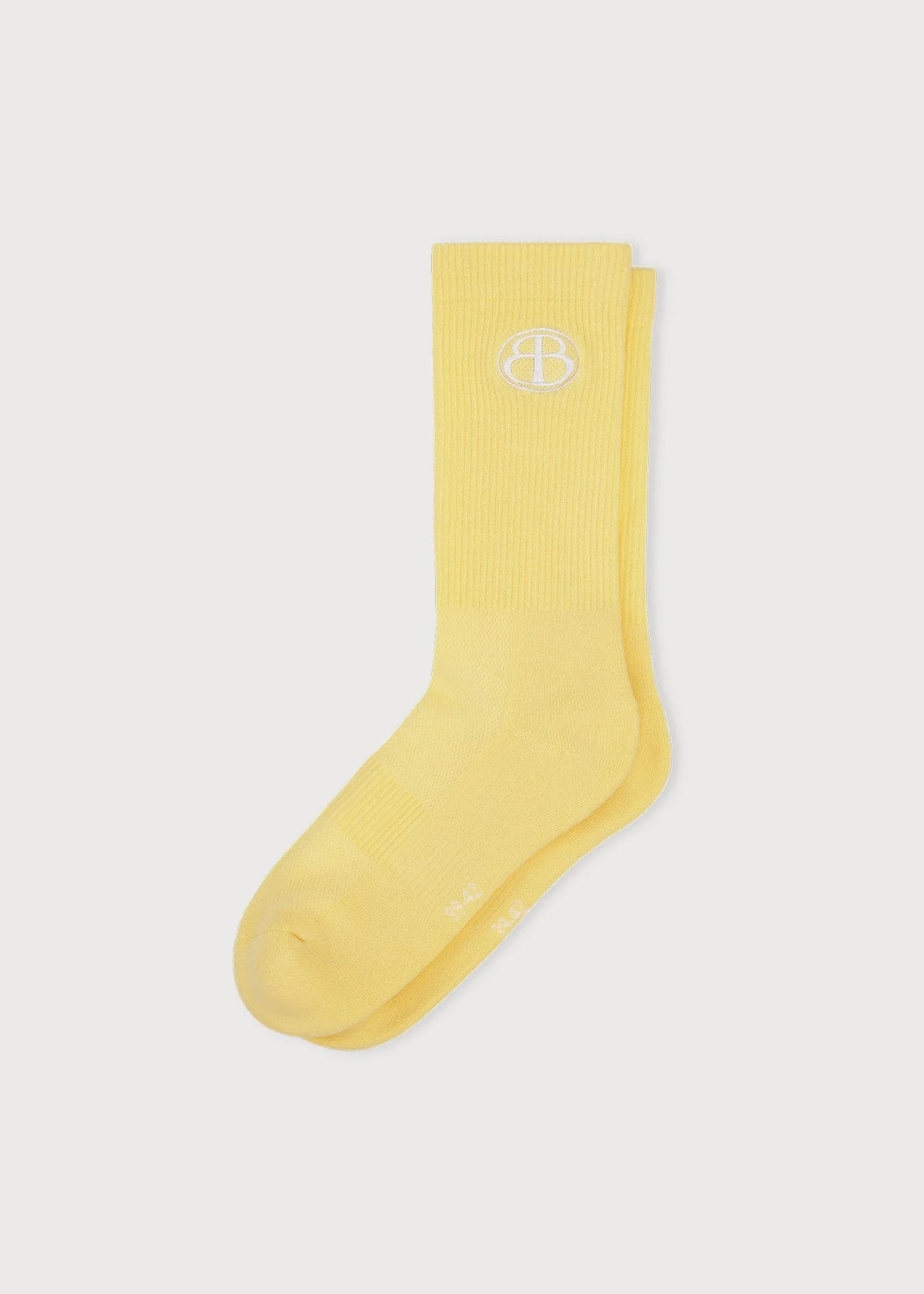 Core Butterfly Crew Rib Socks - Light Lemon