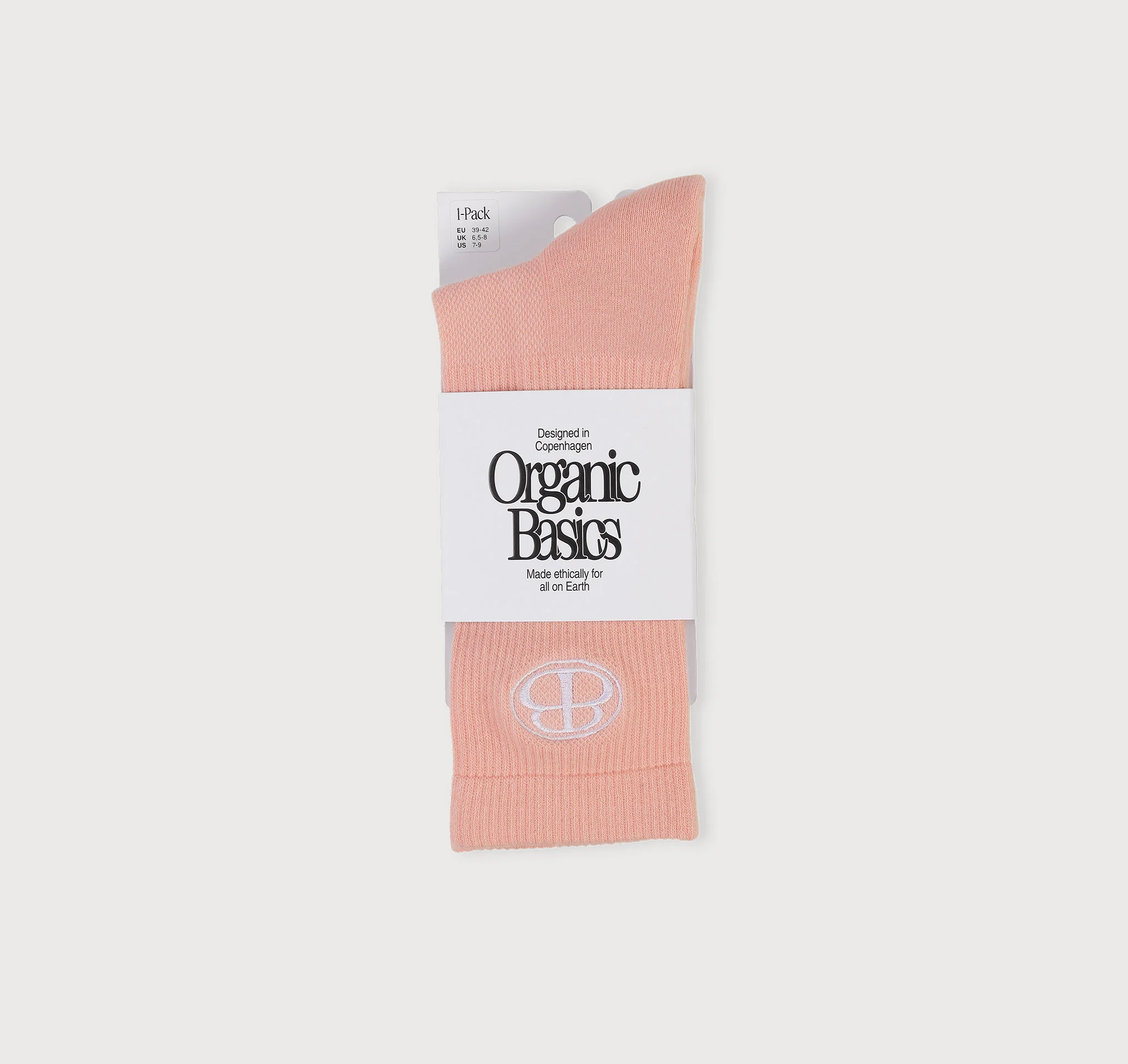 Core Butterfly Crew Rib Socks - Marshmallow Pink - Image 2