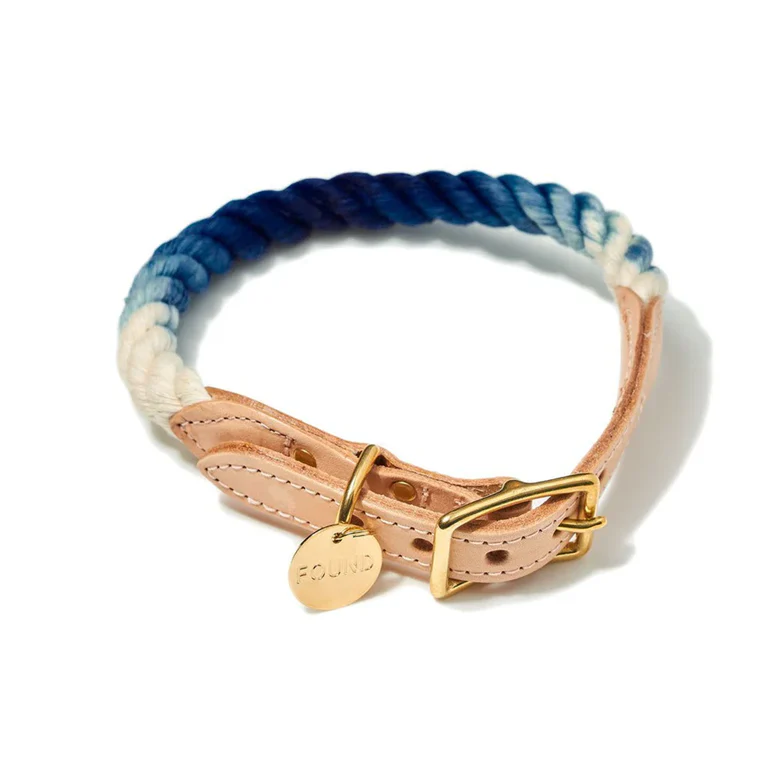 Cotton Rope Cat & Dog Collar - Indigo Ombre