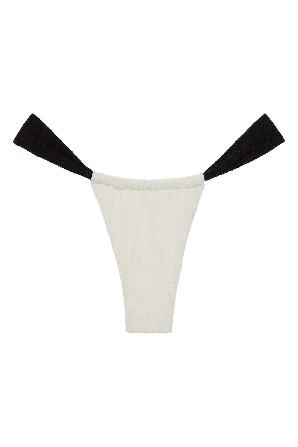 Cream Terry Rib Sandra Bikini Bottom - Image 2