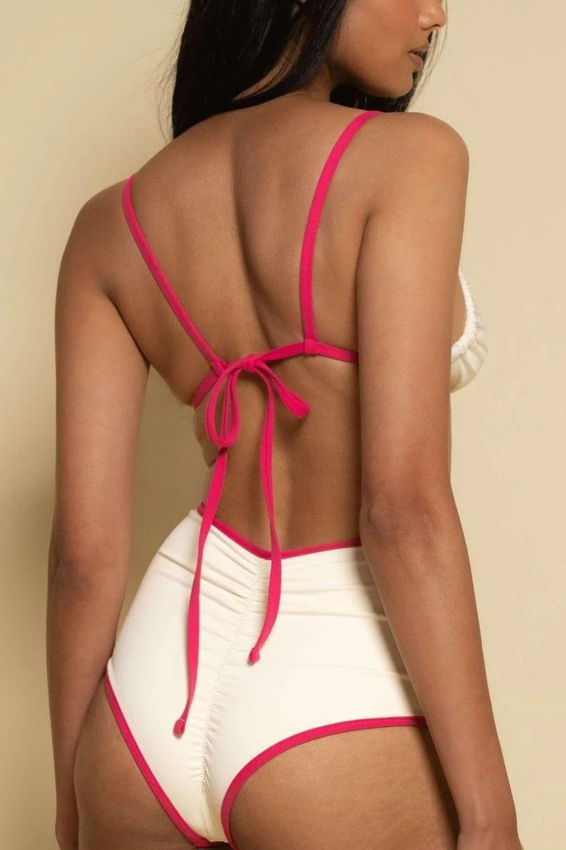 Cream Raspberry Binded Polly Bikini Bottom - Image 5