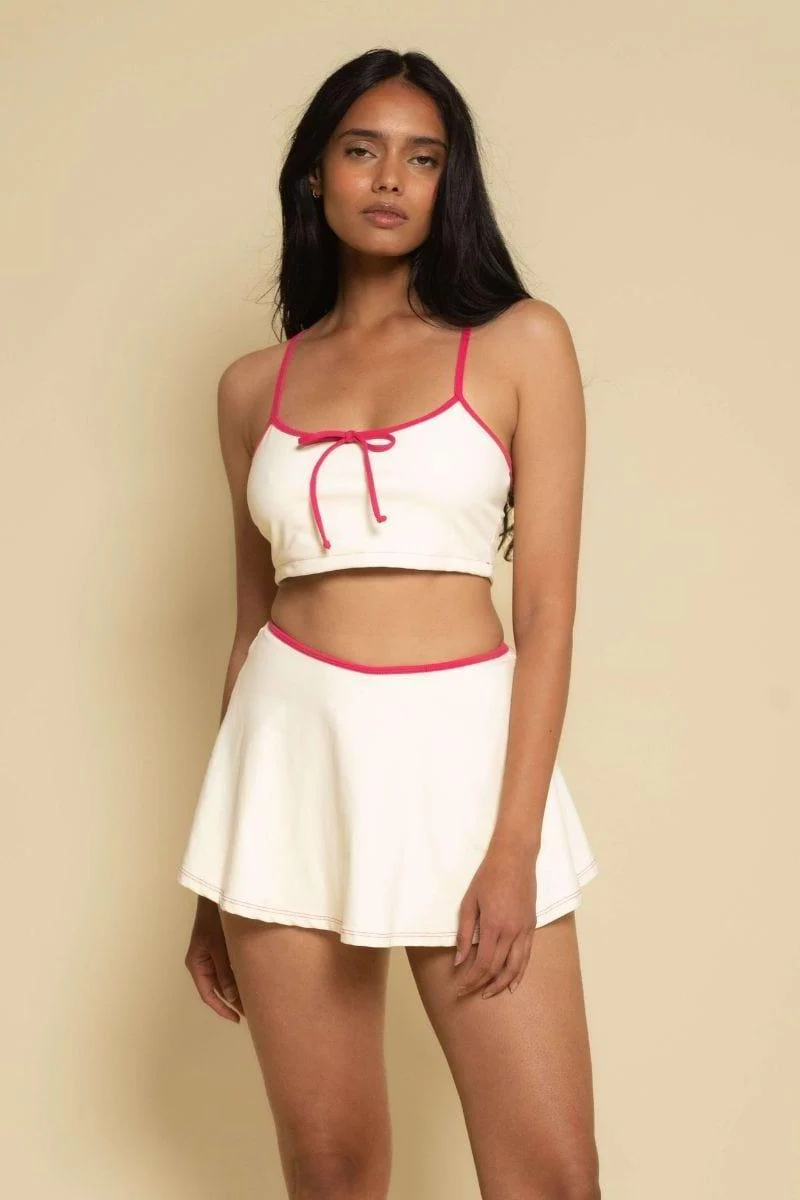 Cream Raspberry Binded Racerback Sport Top - Image 4