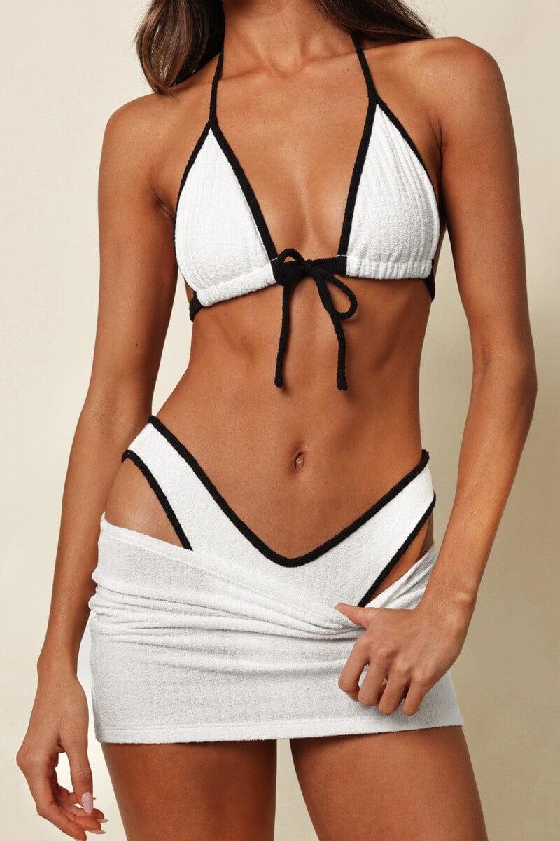 Cream Terry Rib Micro Skirt - Image 4