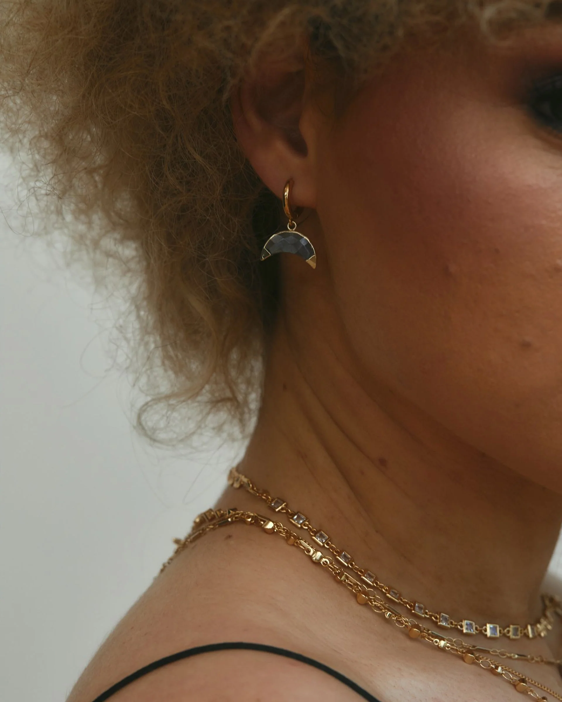 Crescent Horn Huggie Hoop Earring - Image 14