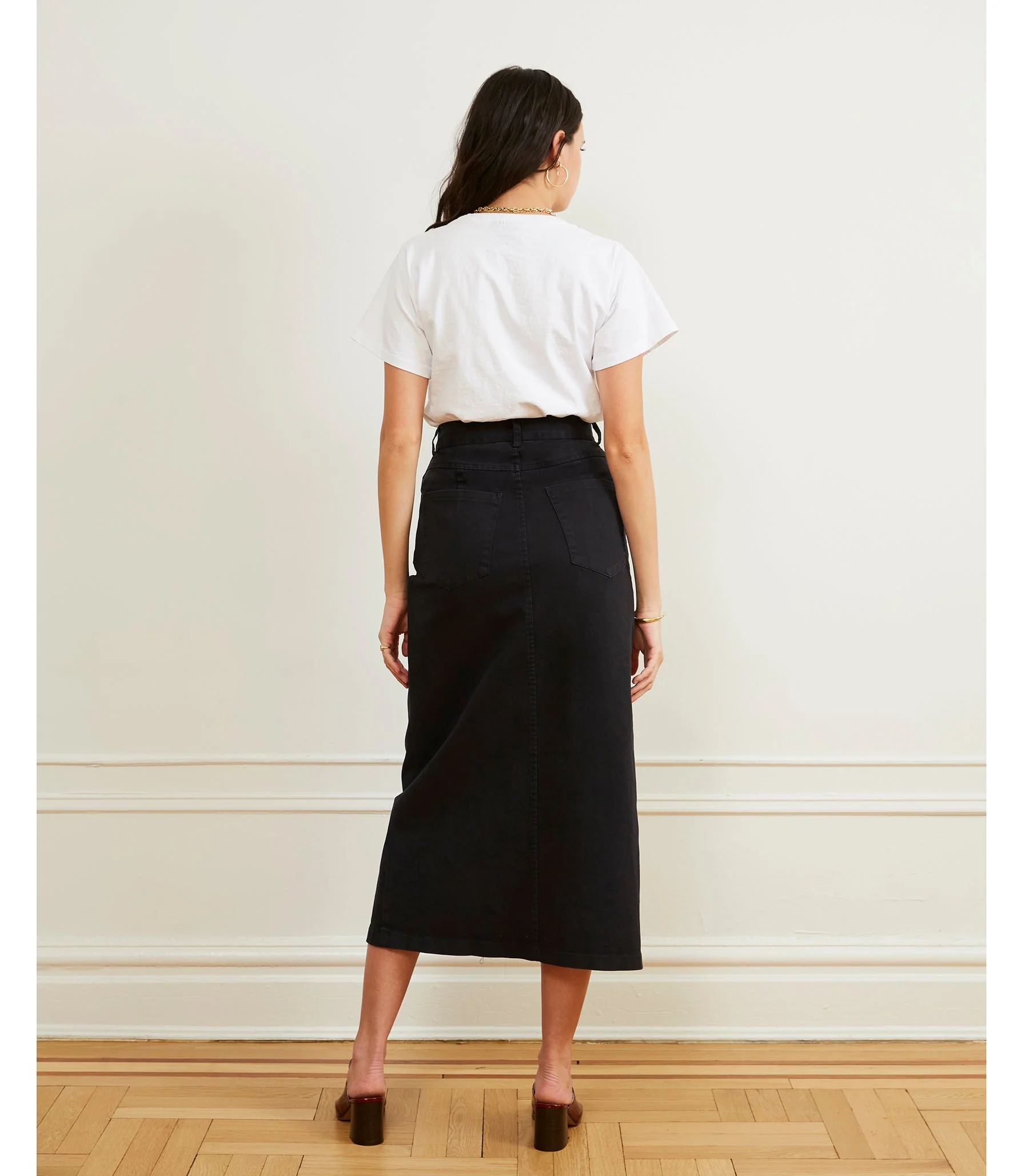 Monica Denim Midi Skirt - Black - Image 2