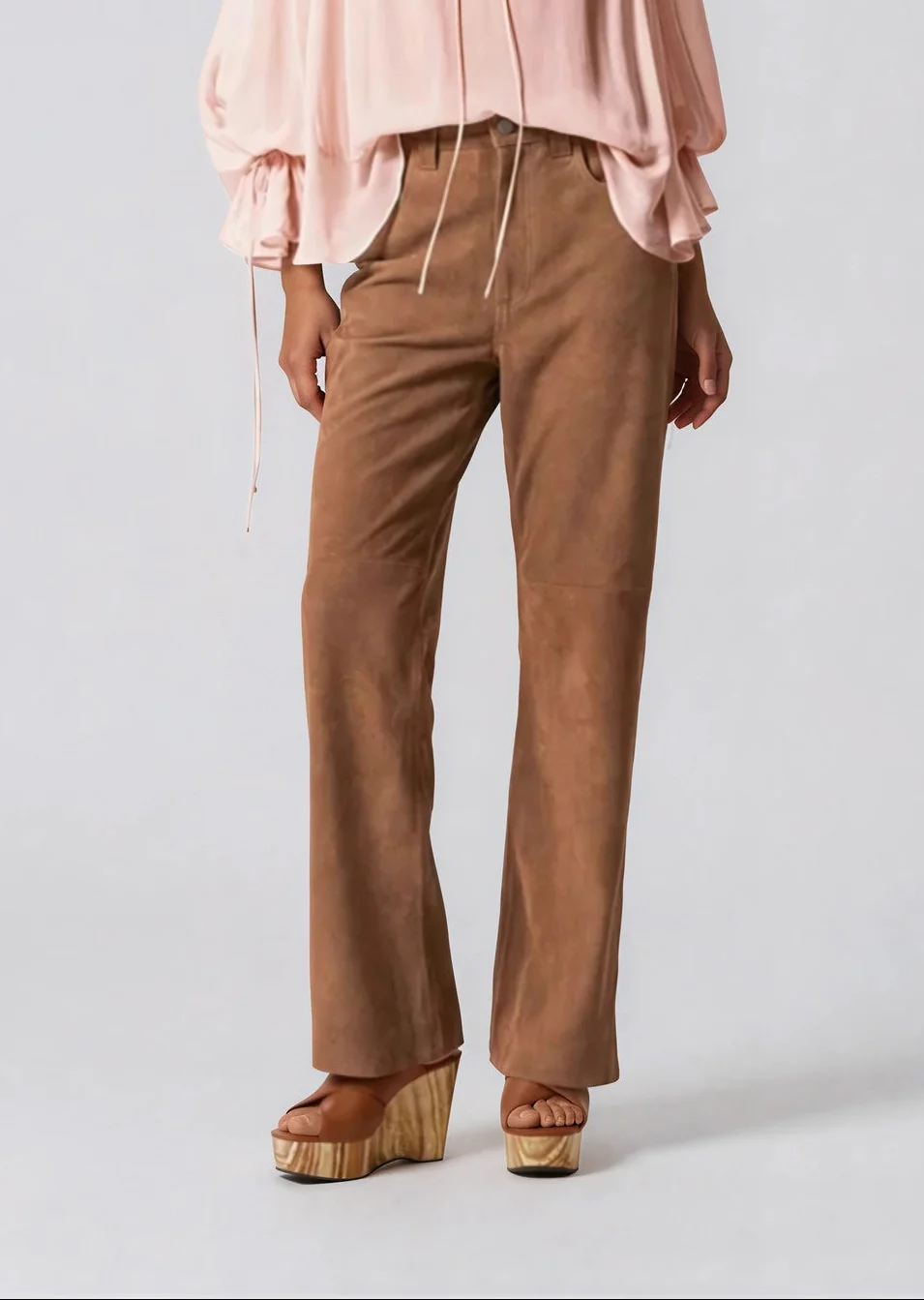 Melissa Suede Trousers - Brown