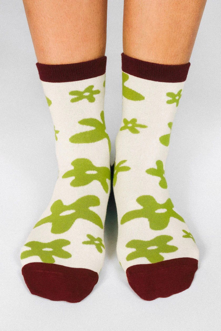Flowers Knit Ankle Sock