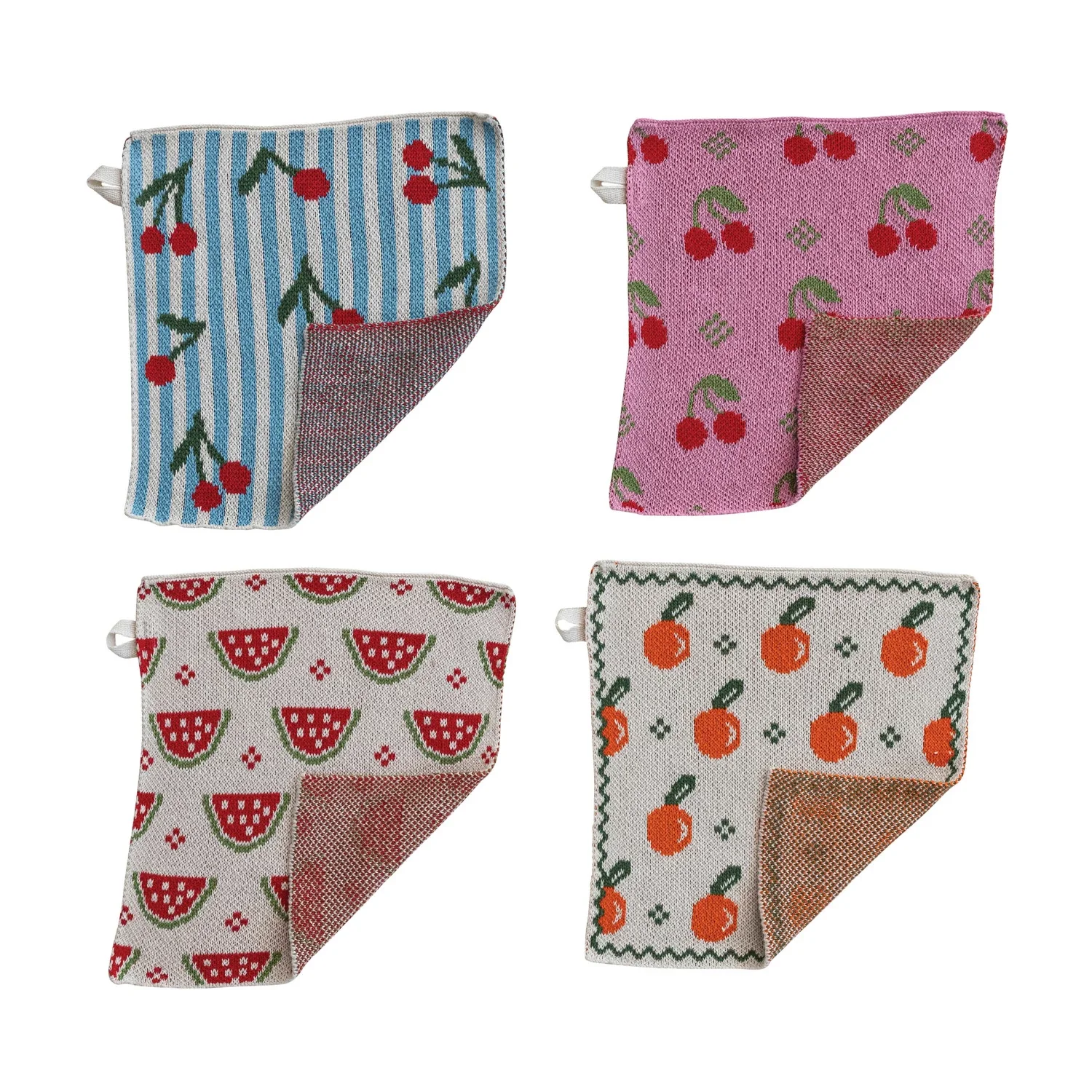 Fruit Cotton Knit Napkins, Set of 4 - Image 3