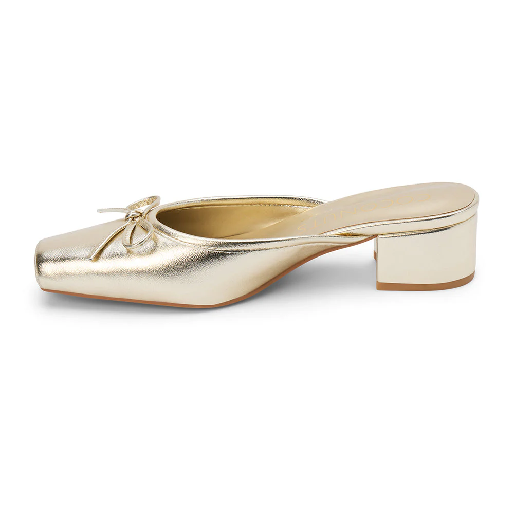 Geneva Heeled Mule - Gold - Image 3