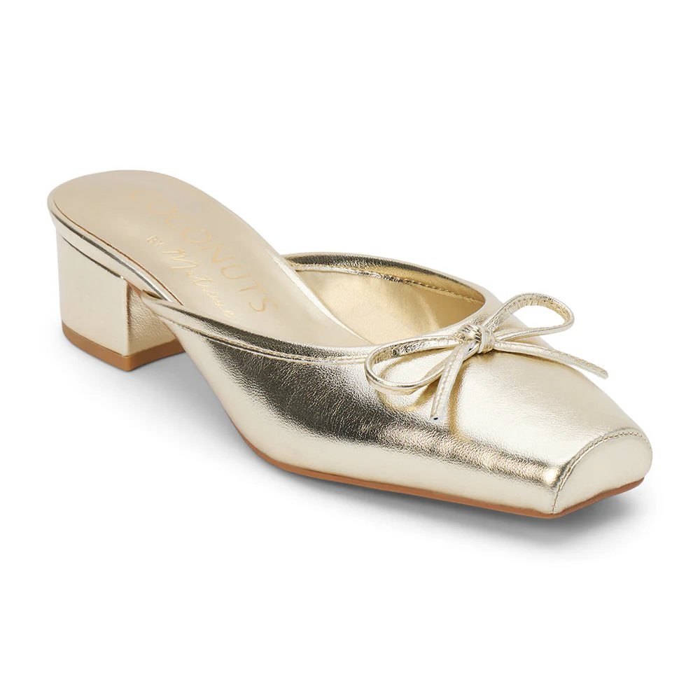 Geneva Heeled Mule - Gold - Image 4
