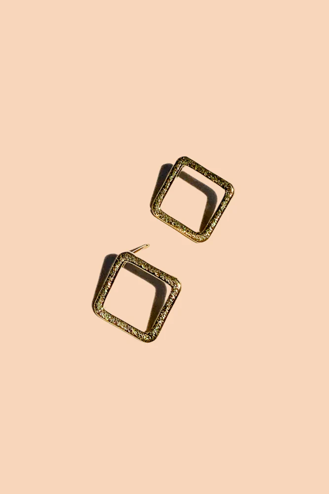 Geo Studs - Gold Square