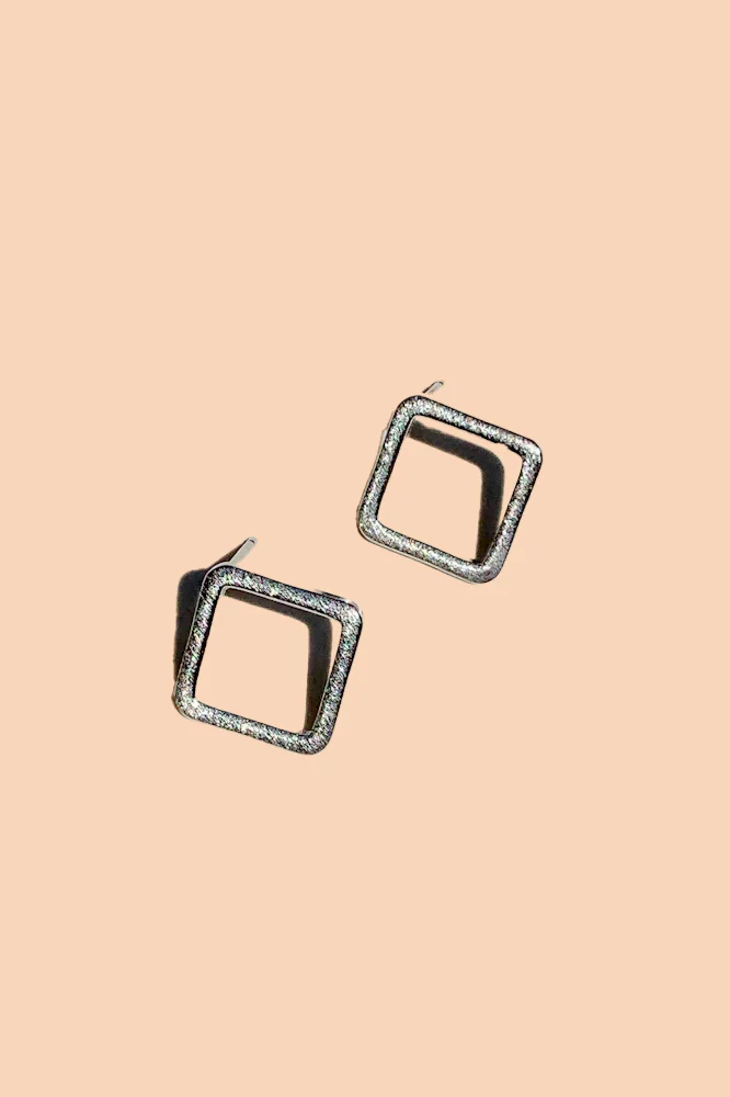 Geo Studs - Silver Square