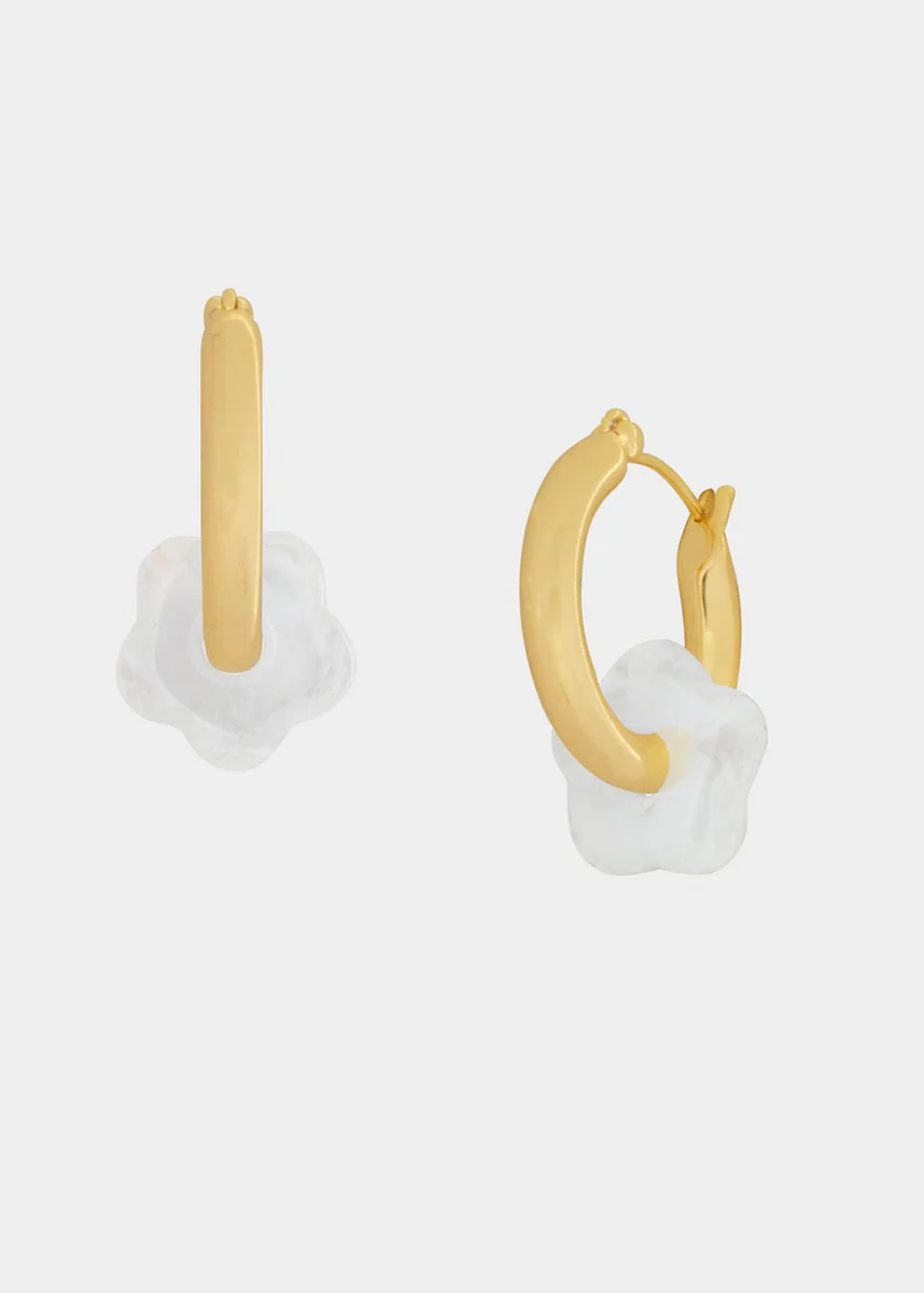 Giada Tiny Floral Hoop - Bethany White