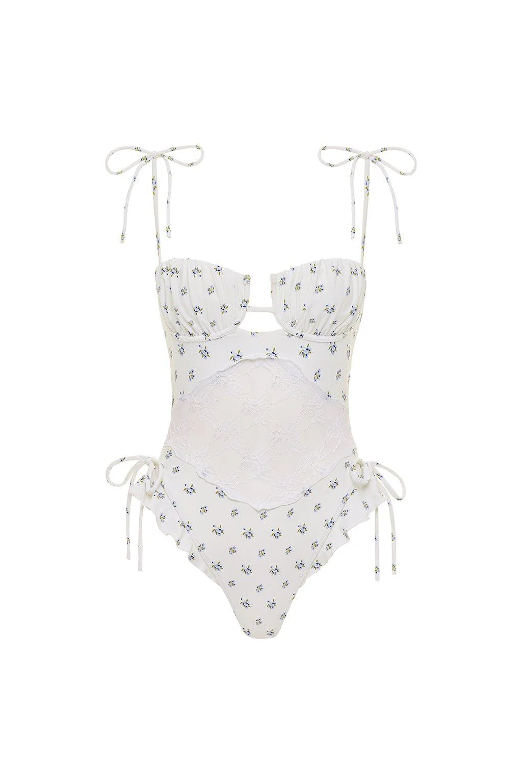 Heidi Floral Petal Variation One-Piece w/ Lace - Image 2