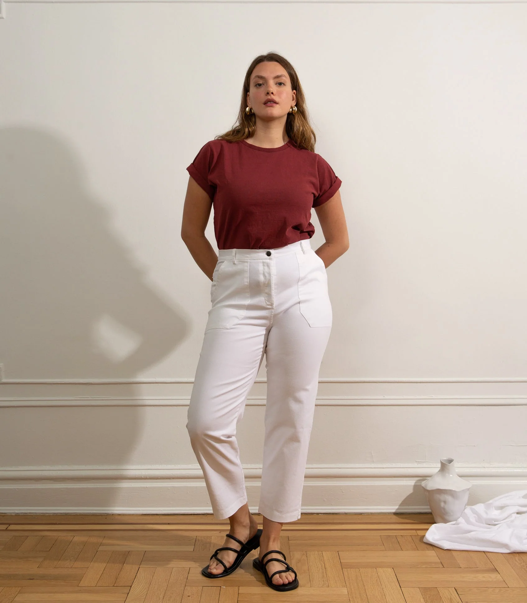 James Straight-Leg Work Pant - White - Image 3