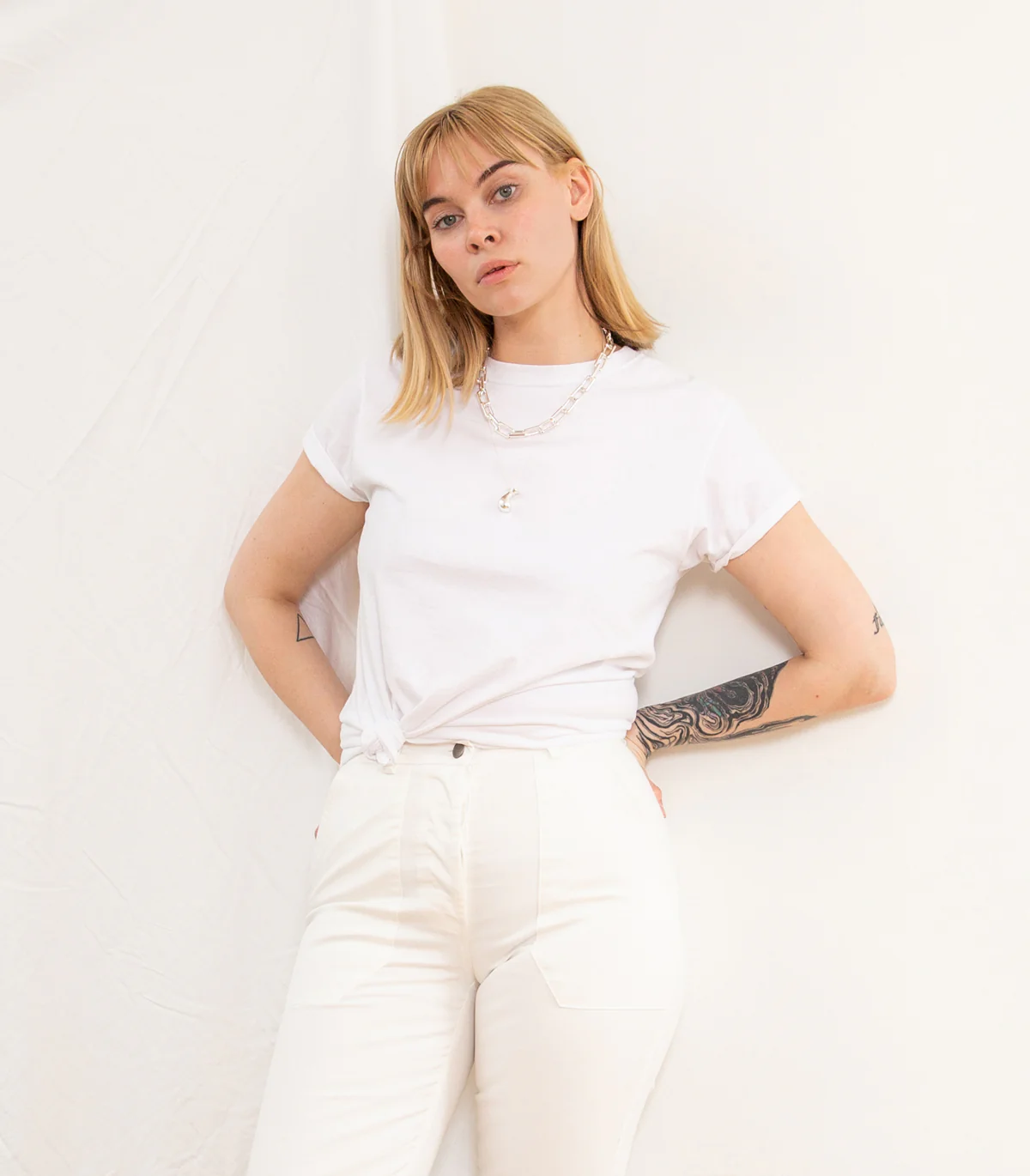 James Straight-Leg Work Pant - White - Image 5