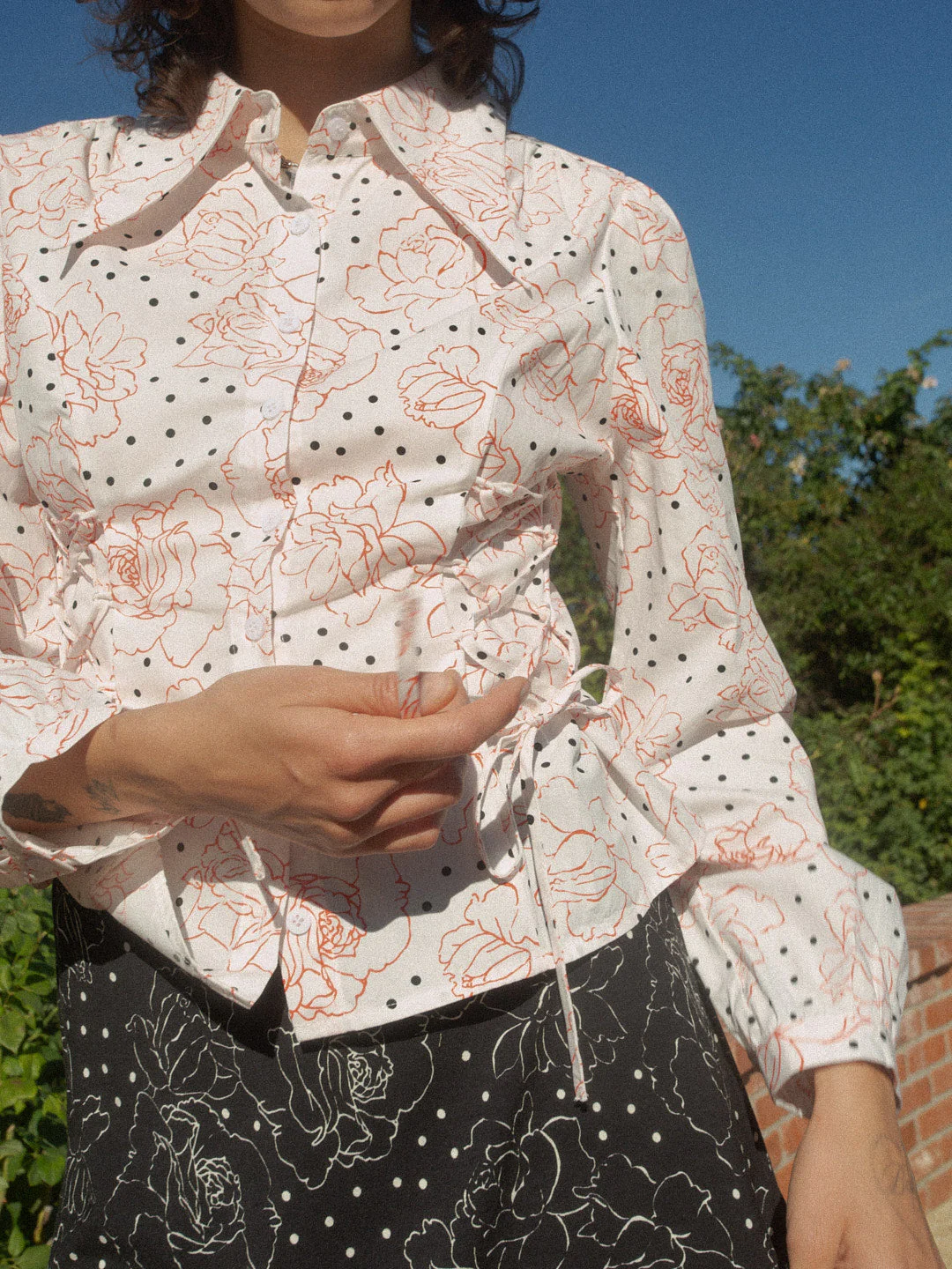 Jasper Button Up - Rose Dot White - Image 4