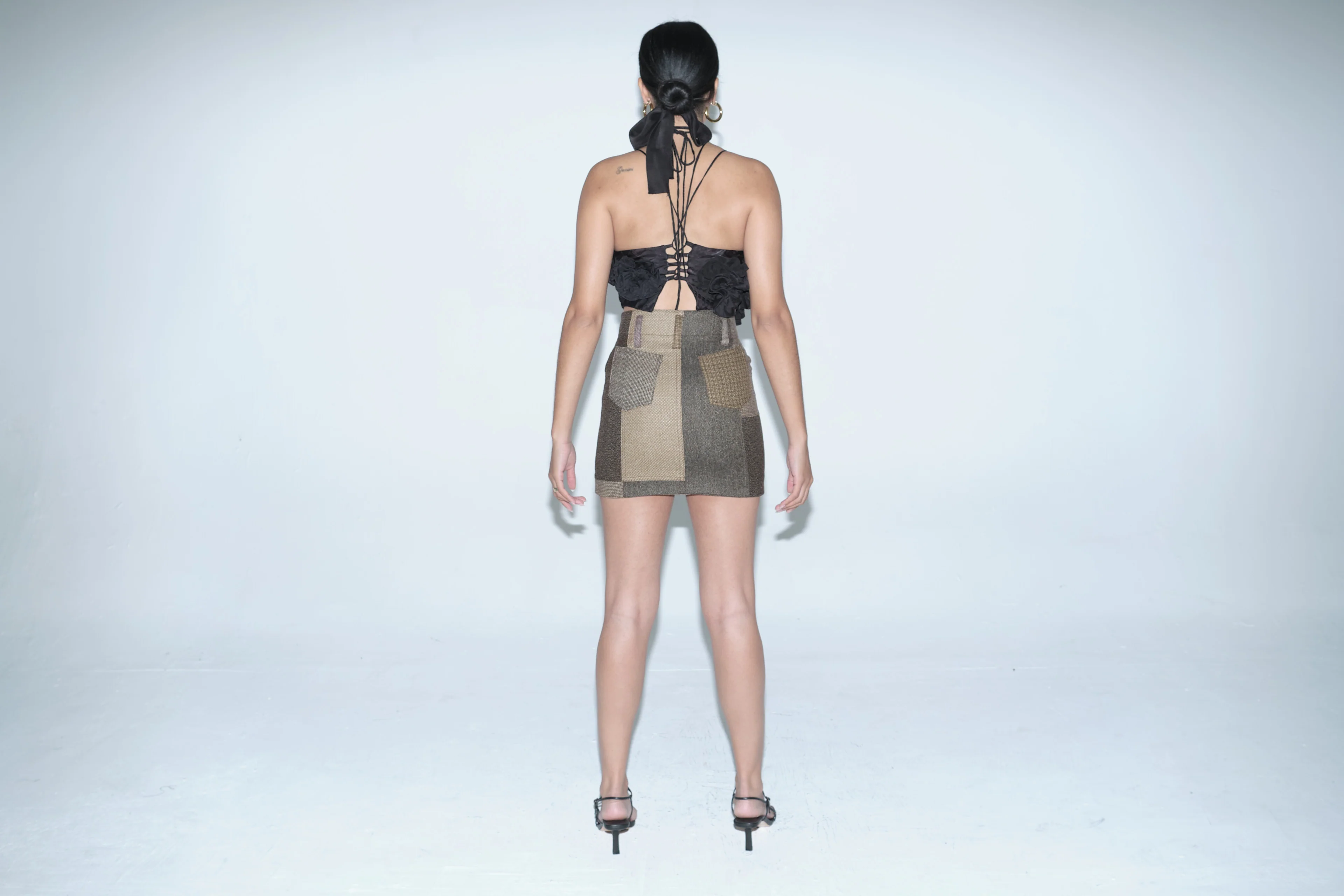 Juana Mini Skirt - Brown Patchwork - Image 3