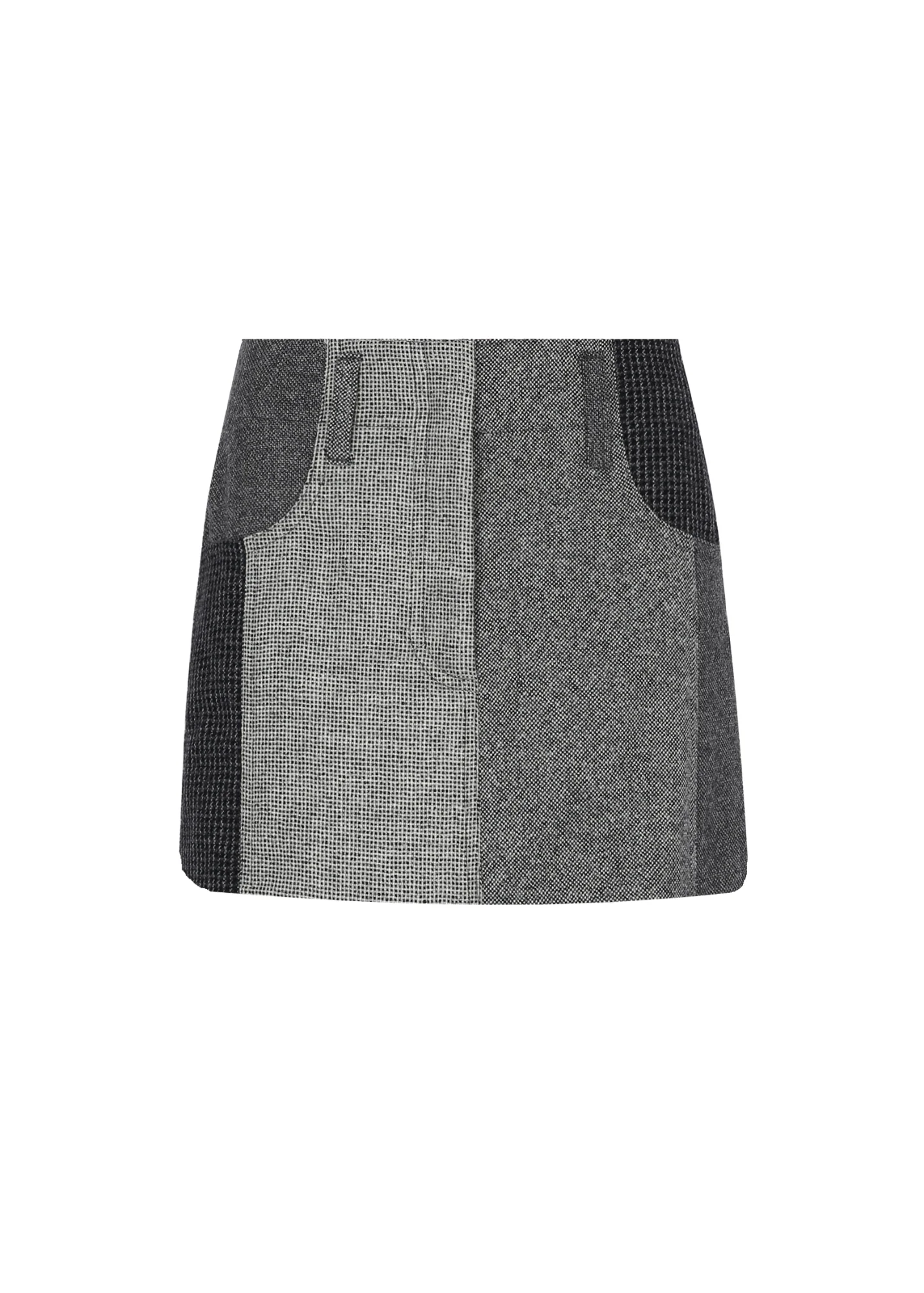 Juana Mini Skirt - Grey Patchwork