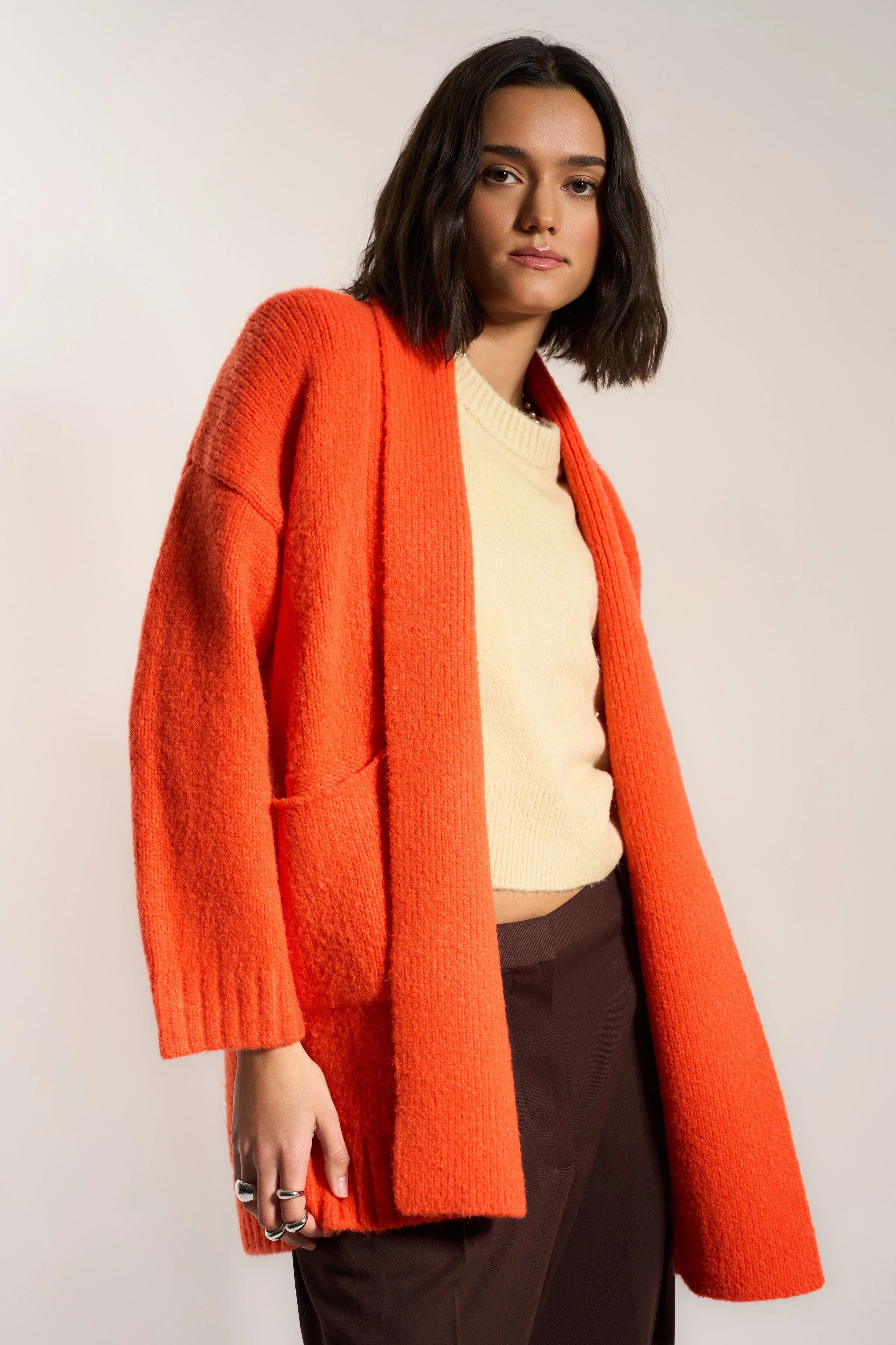 Juliet Cardigan - Red Orange - Image 2
