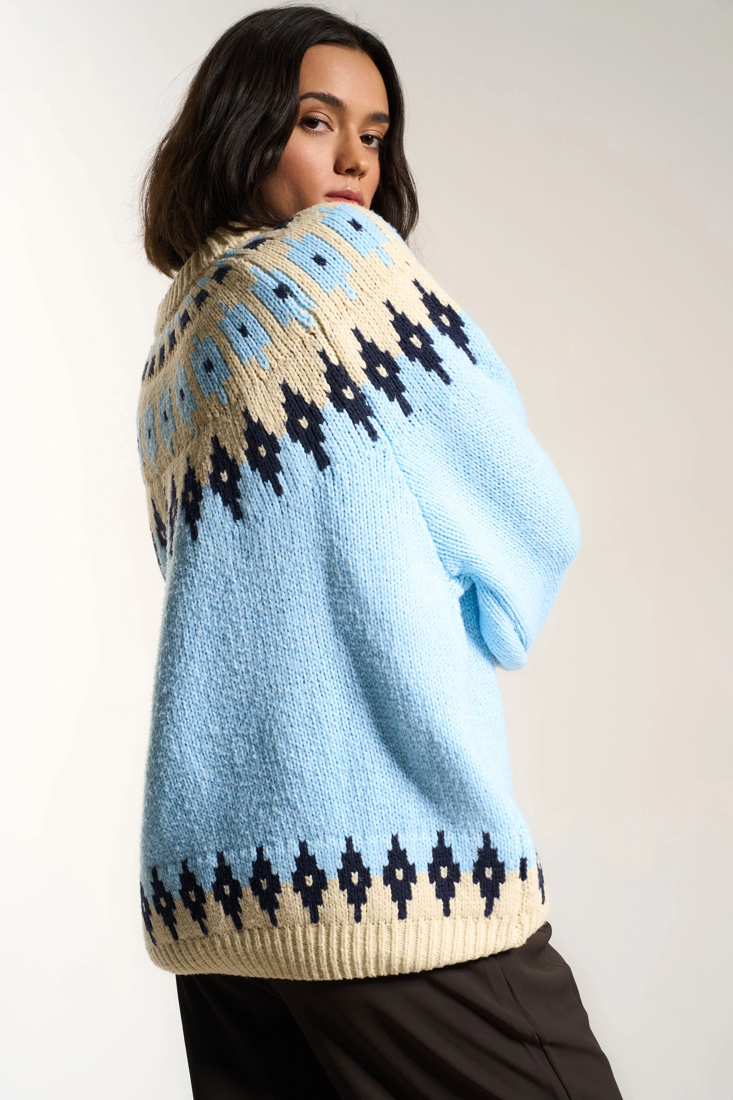 Kathleen Fair Isle Pullover - Sky - Image 4