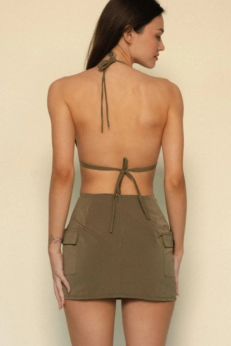 Khaki Cargo Skirt - Image 5