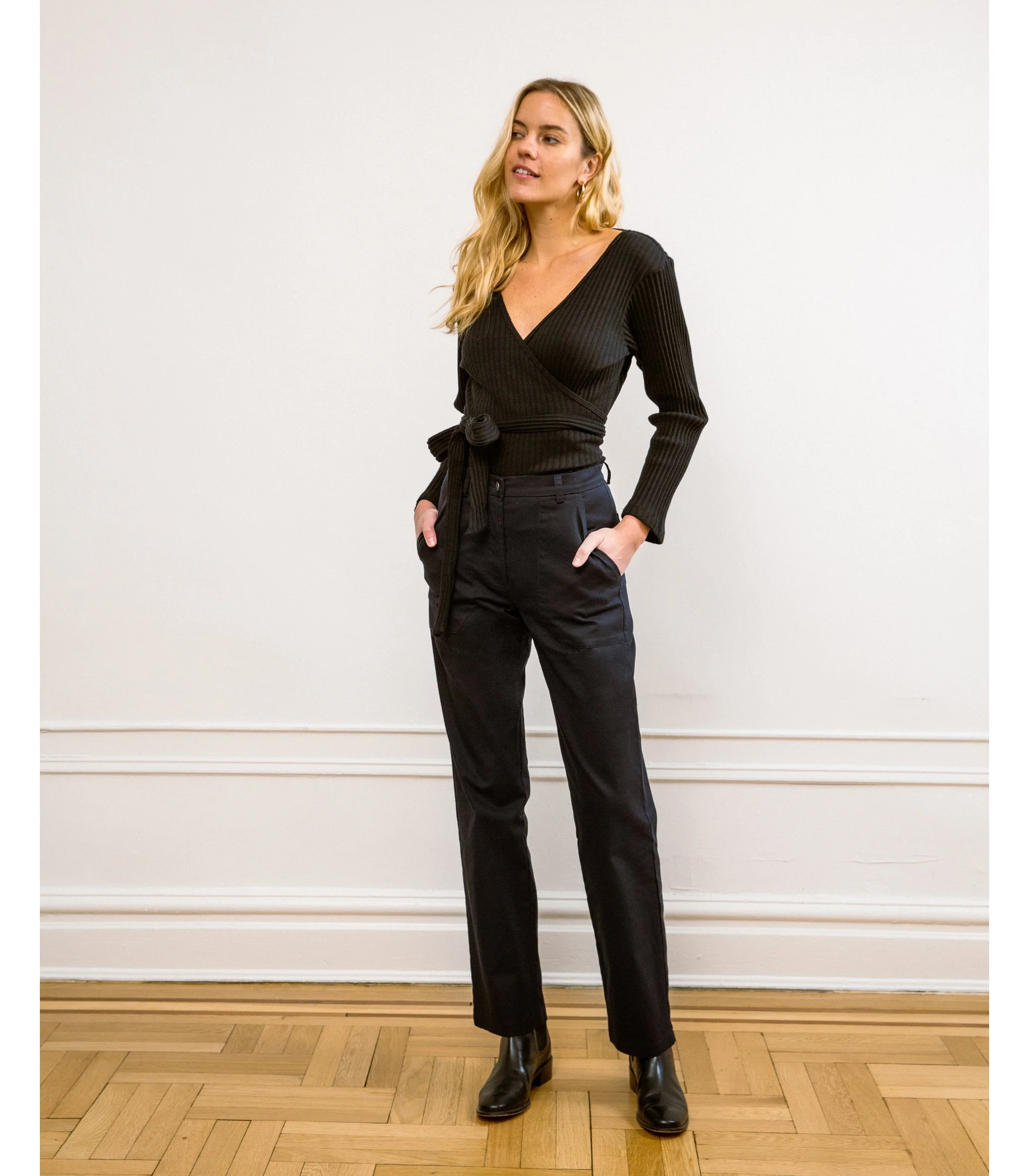 Long James Straight-Leg Work Pant - Black - Image 3