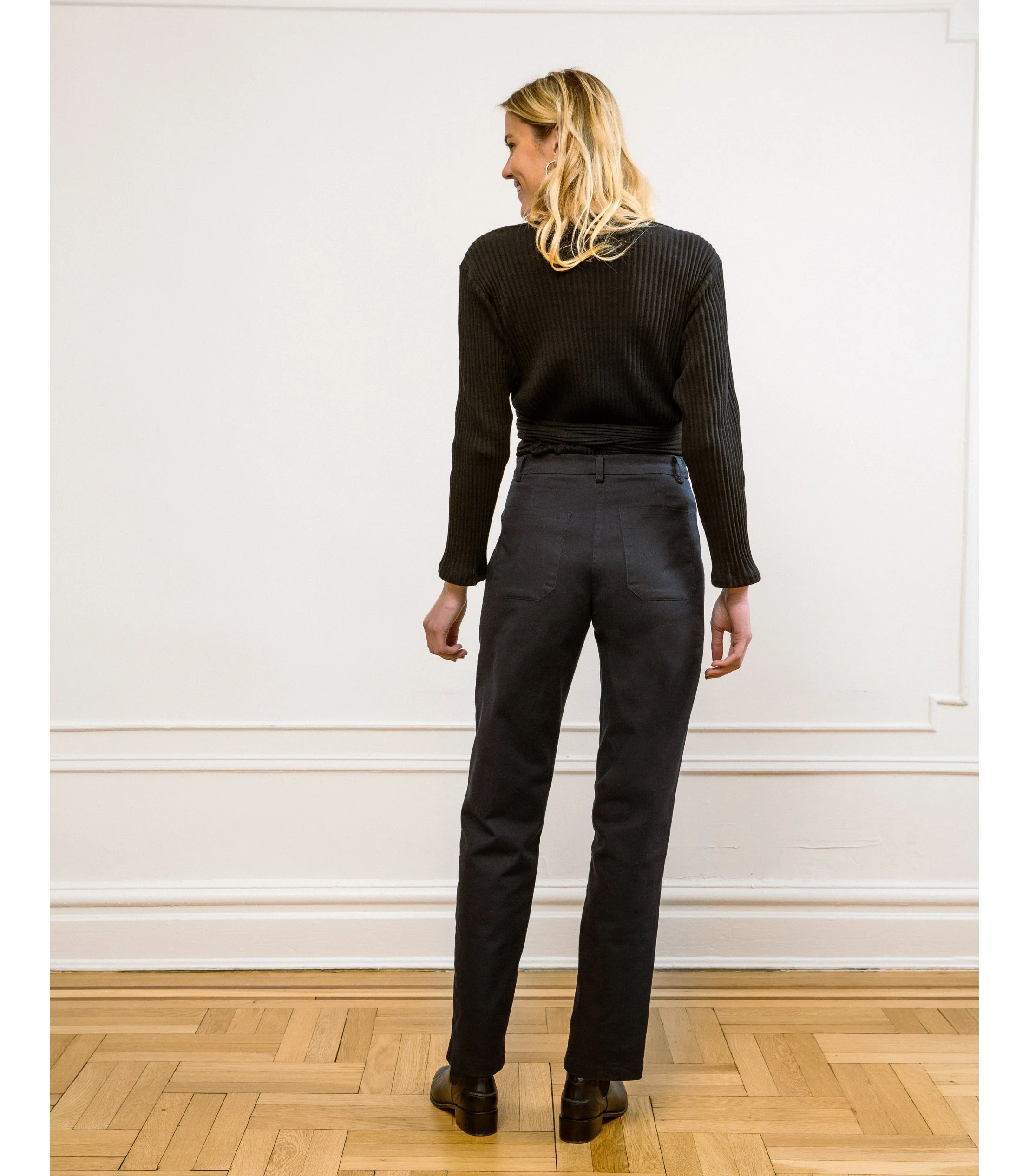 Long James Straight-Leg Work Pant - Black - Image 4
