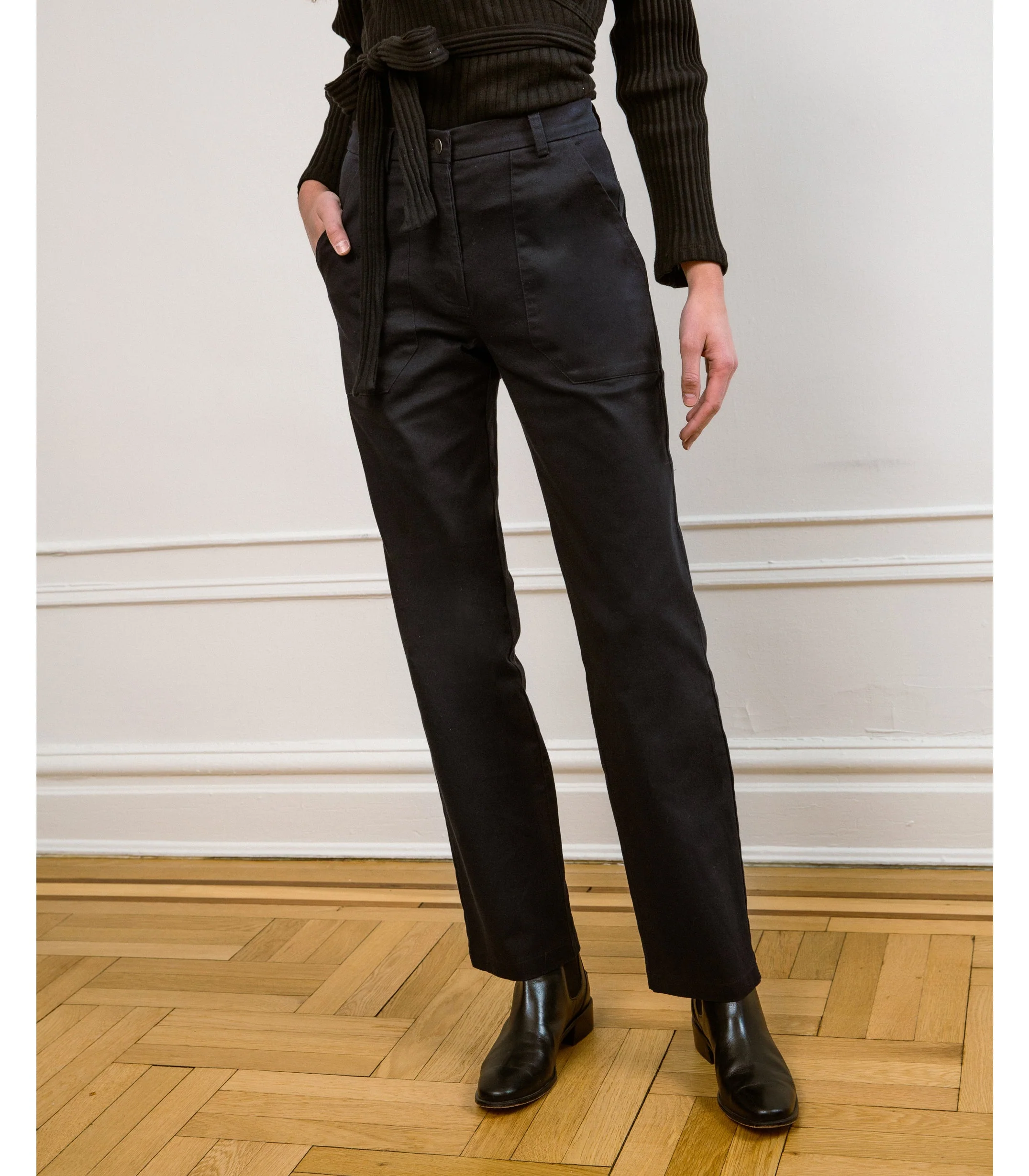 Long James Straight-Leg Work Pant - Black - Image 8