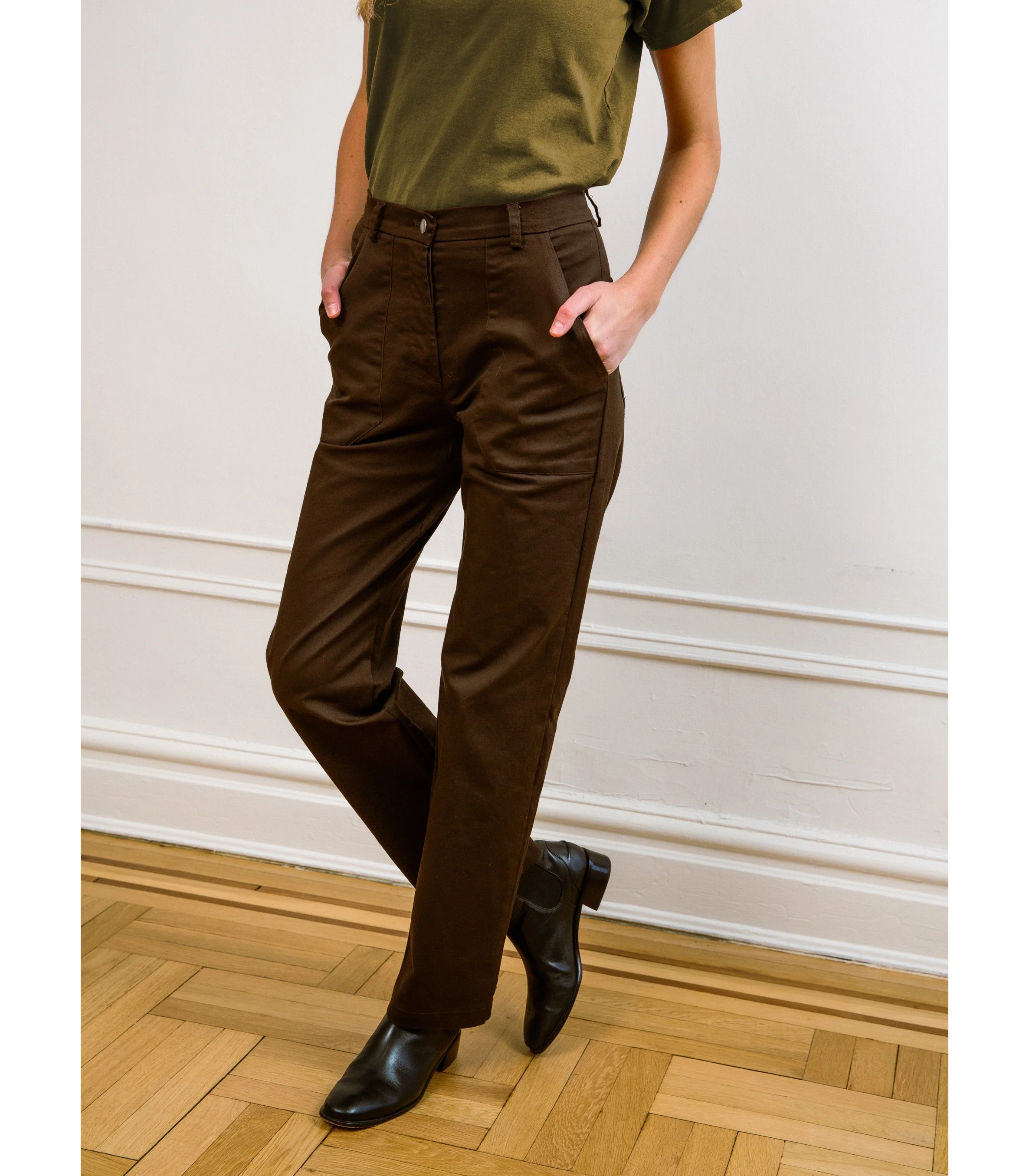 Long James Straight-Leg Work Pant - Brown - Image 4