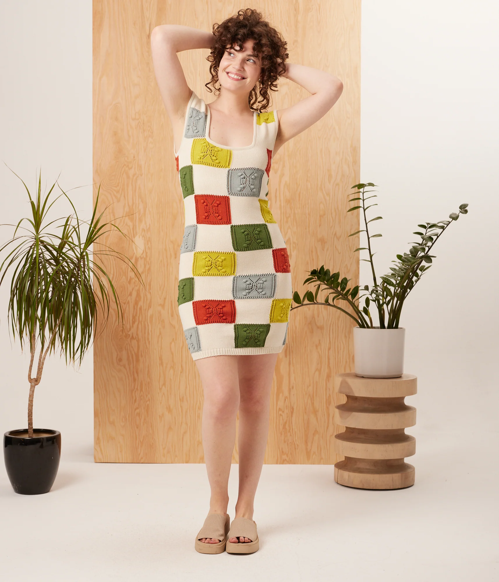 Lottie Dress - Bright Checker