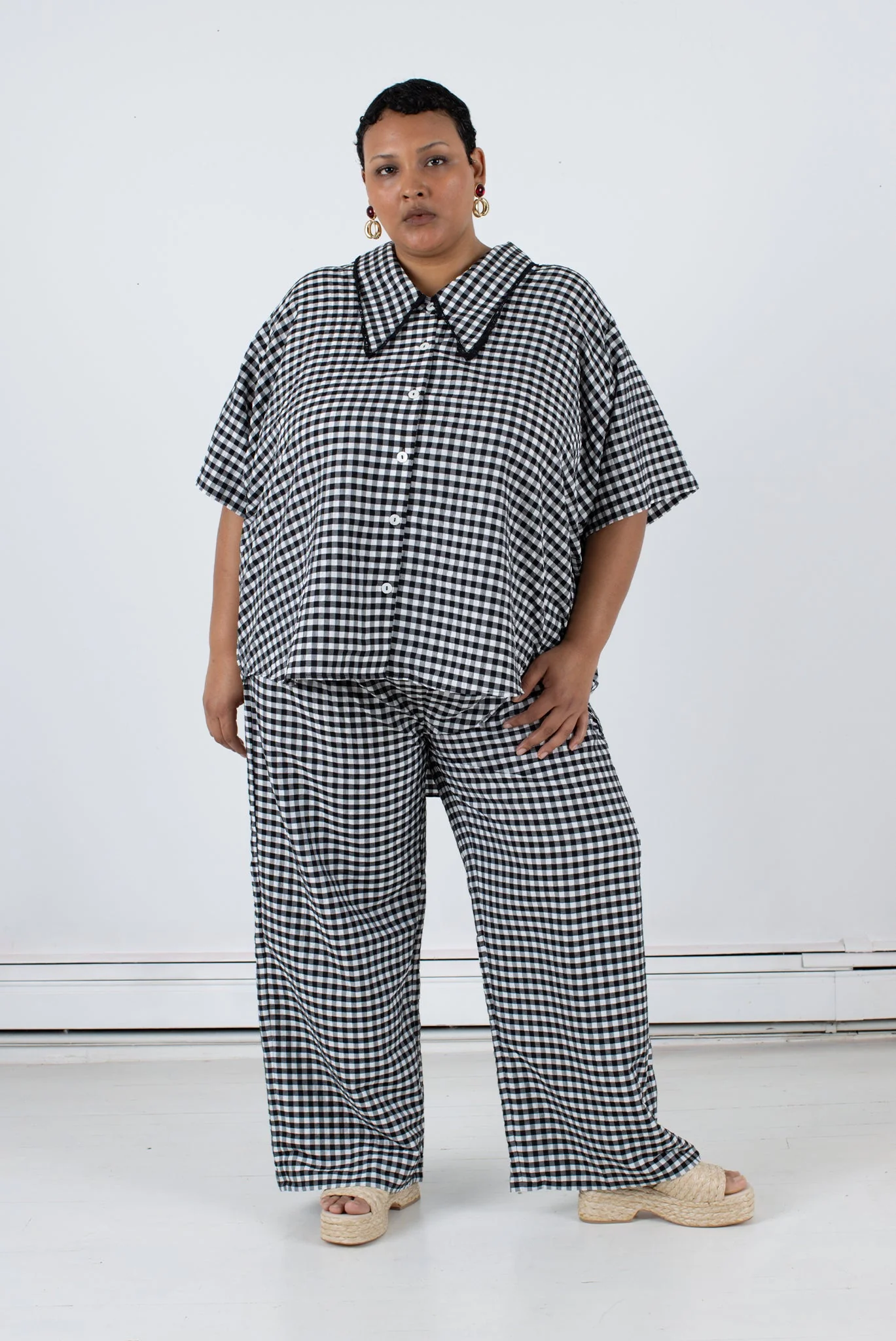 Luna Pant - Black Check - Image 11