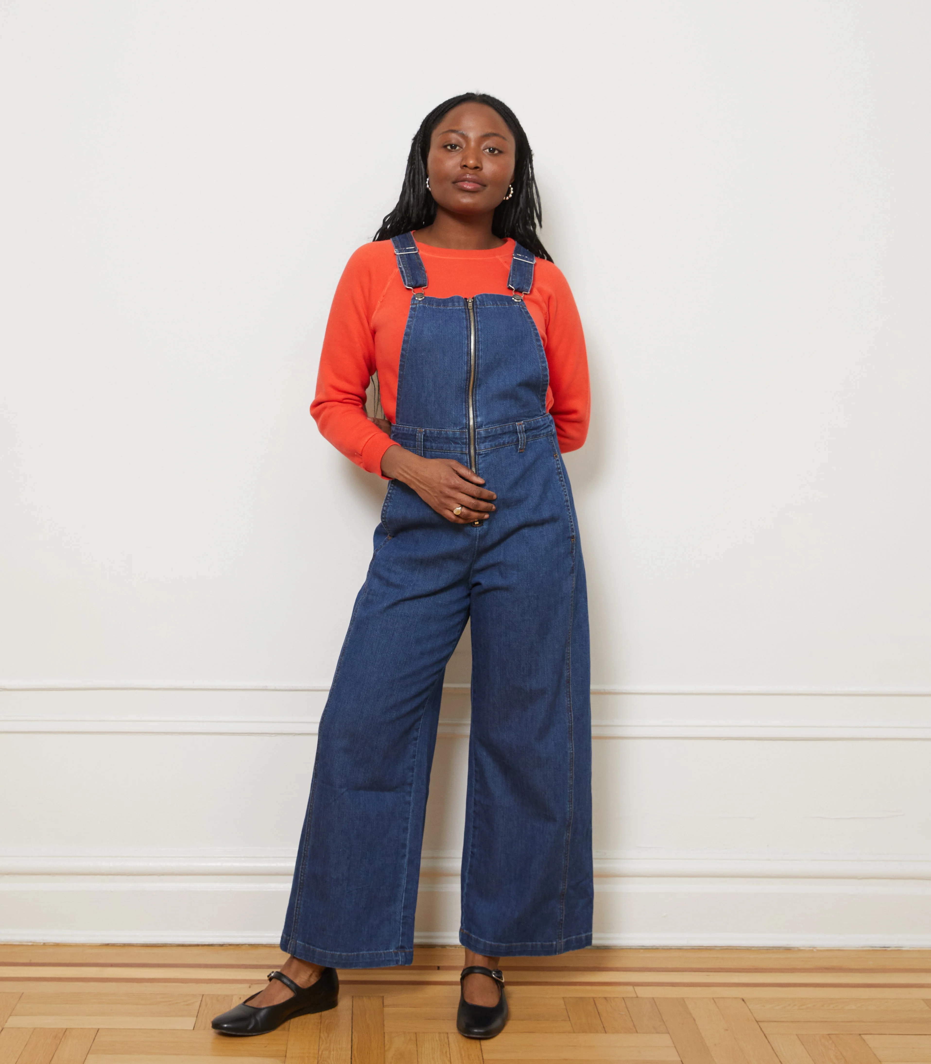 Madelyn Zip Front Overalls - Indigo - Image 3