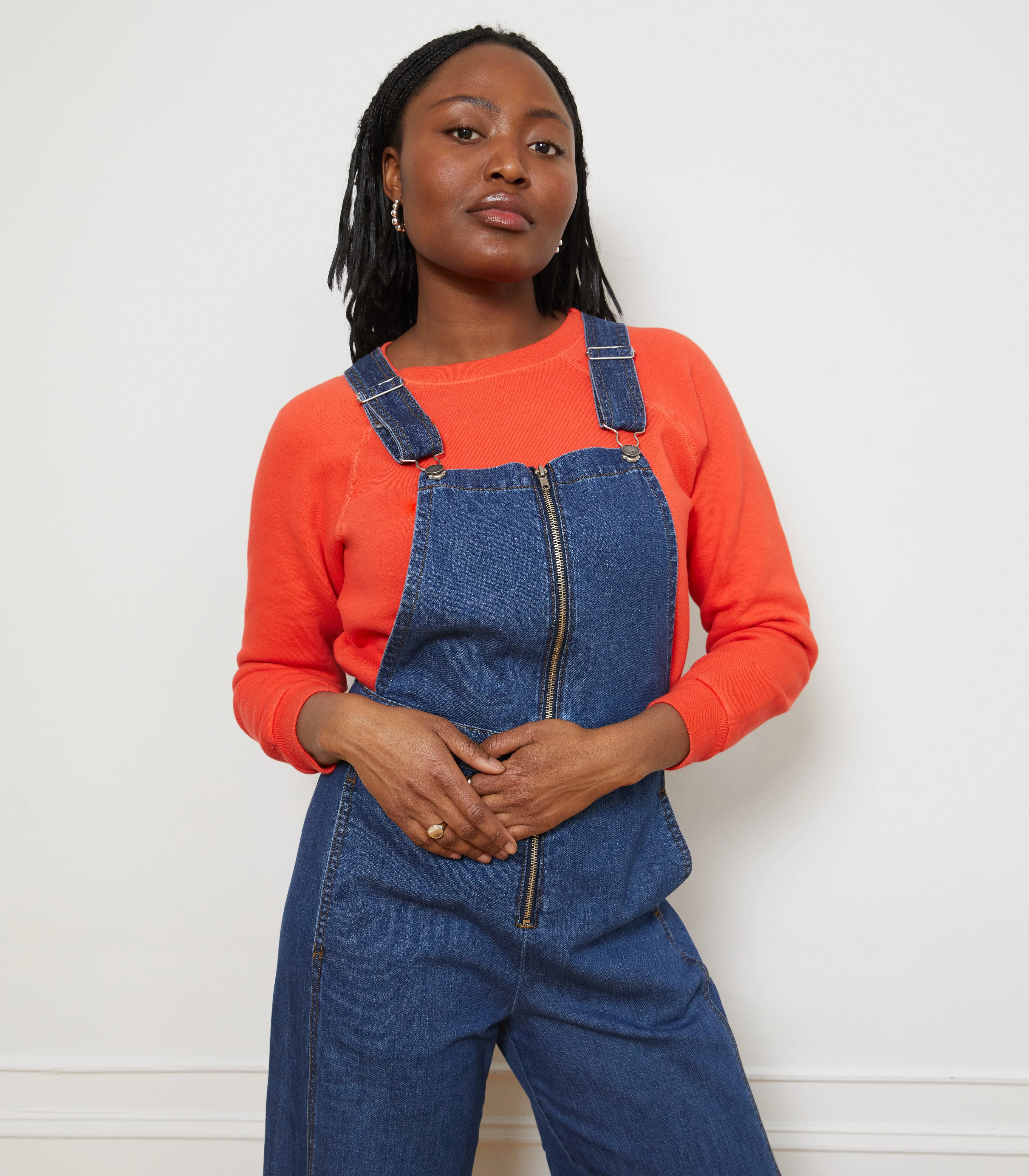 Madelyn Zip Front Overalls - Indigo - Image 6