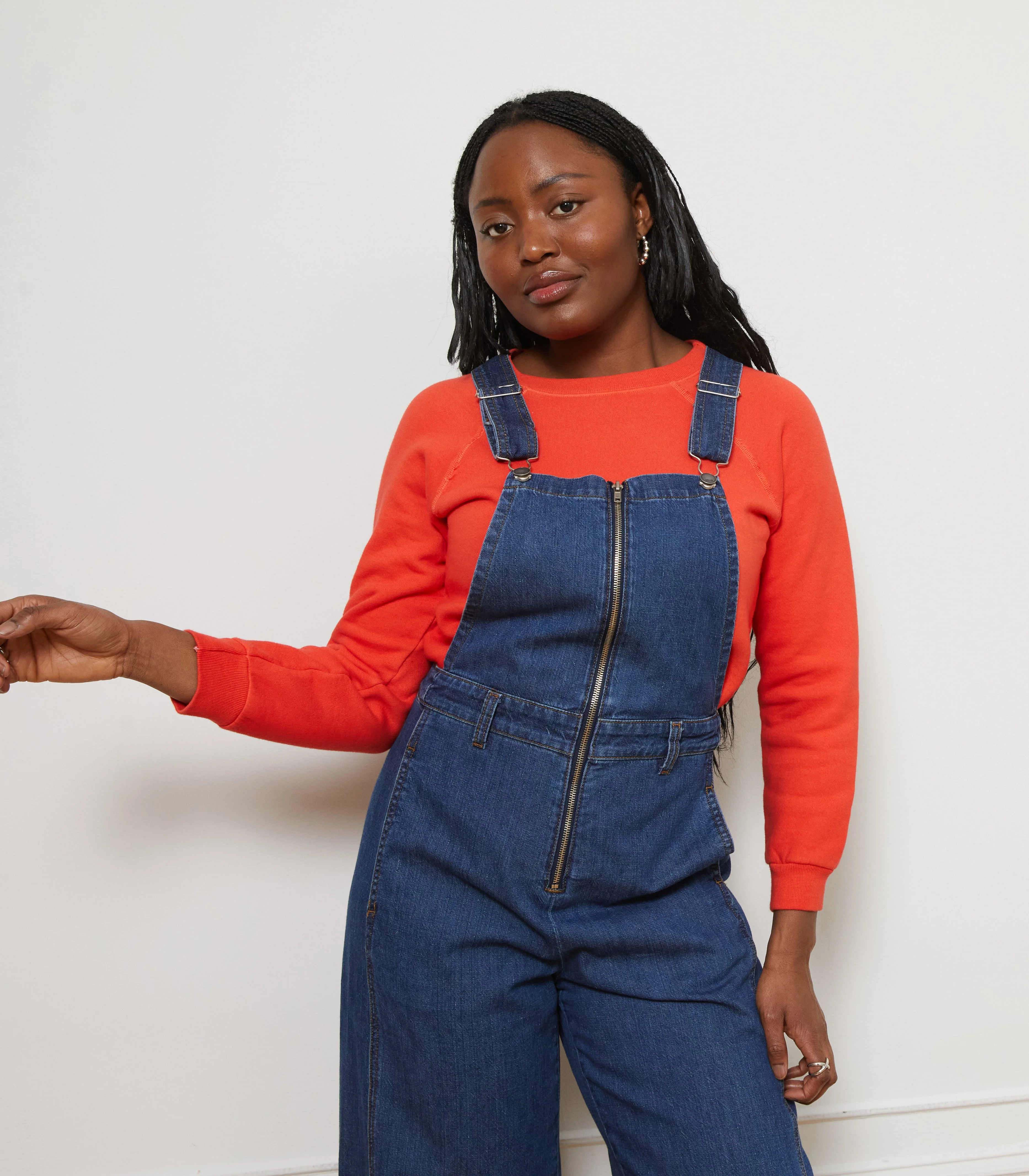 Madelyn Zip Front Overalls - Indigo - Image 8